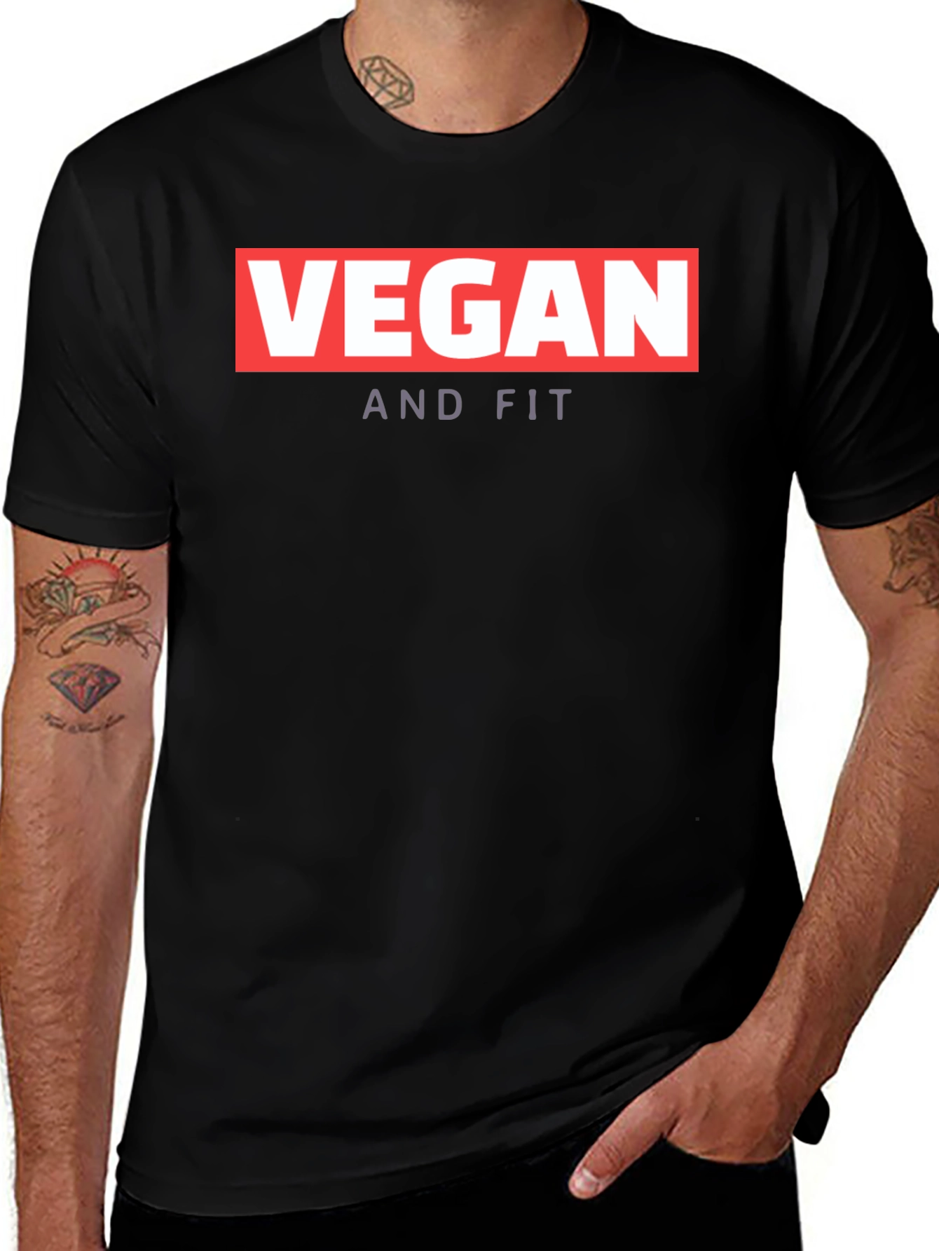 Vegan And Fit T-Shirt - Black