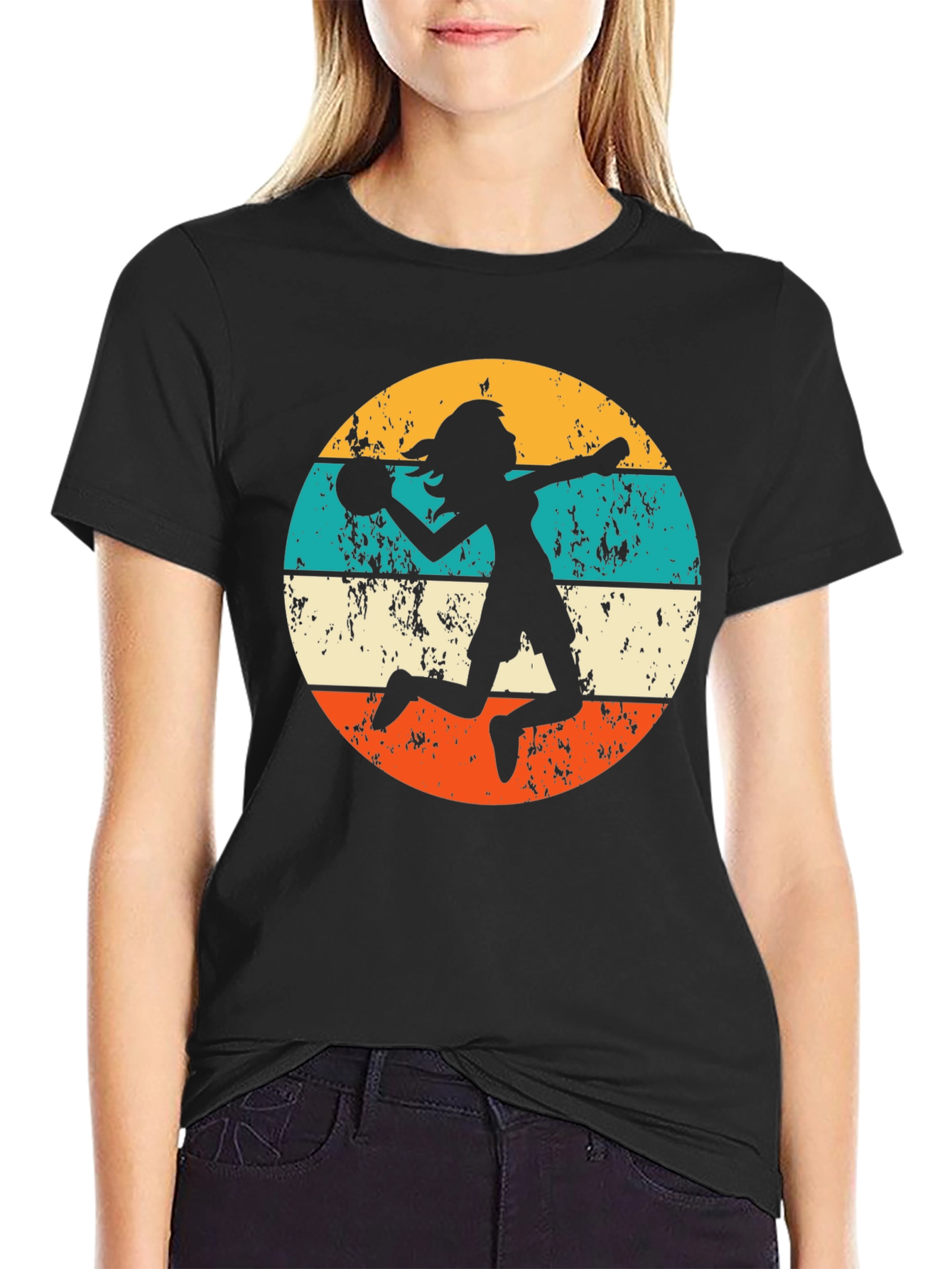 Retro Volleyball Player Graphic Tee
