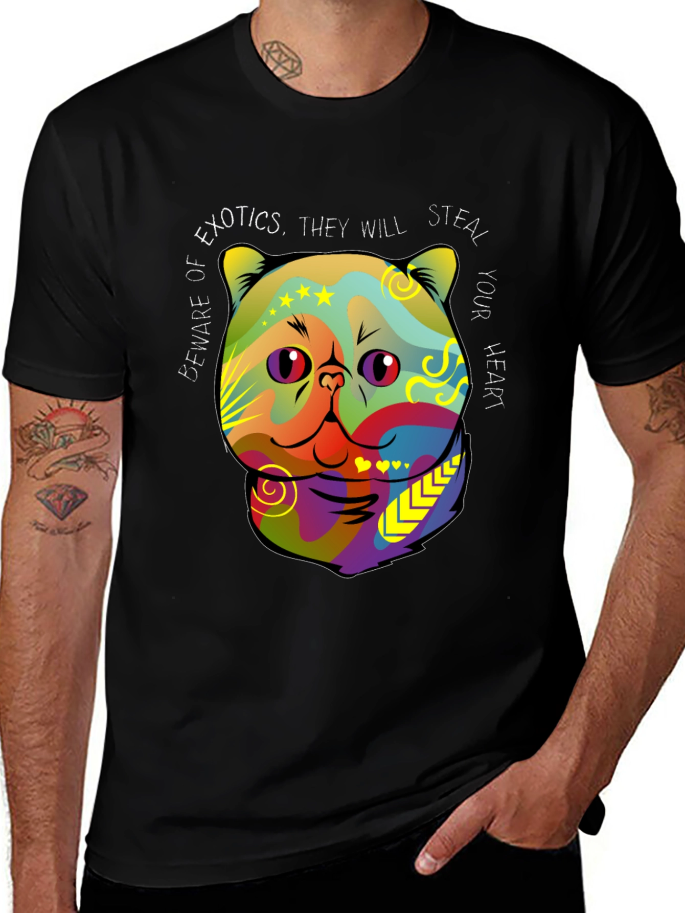 Exotic Cat Steal Your Heart Graphic T-Shirt