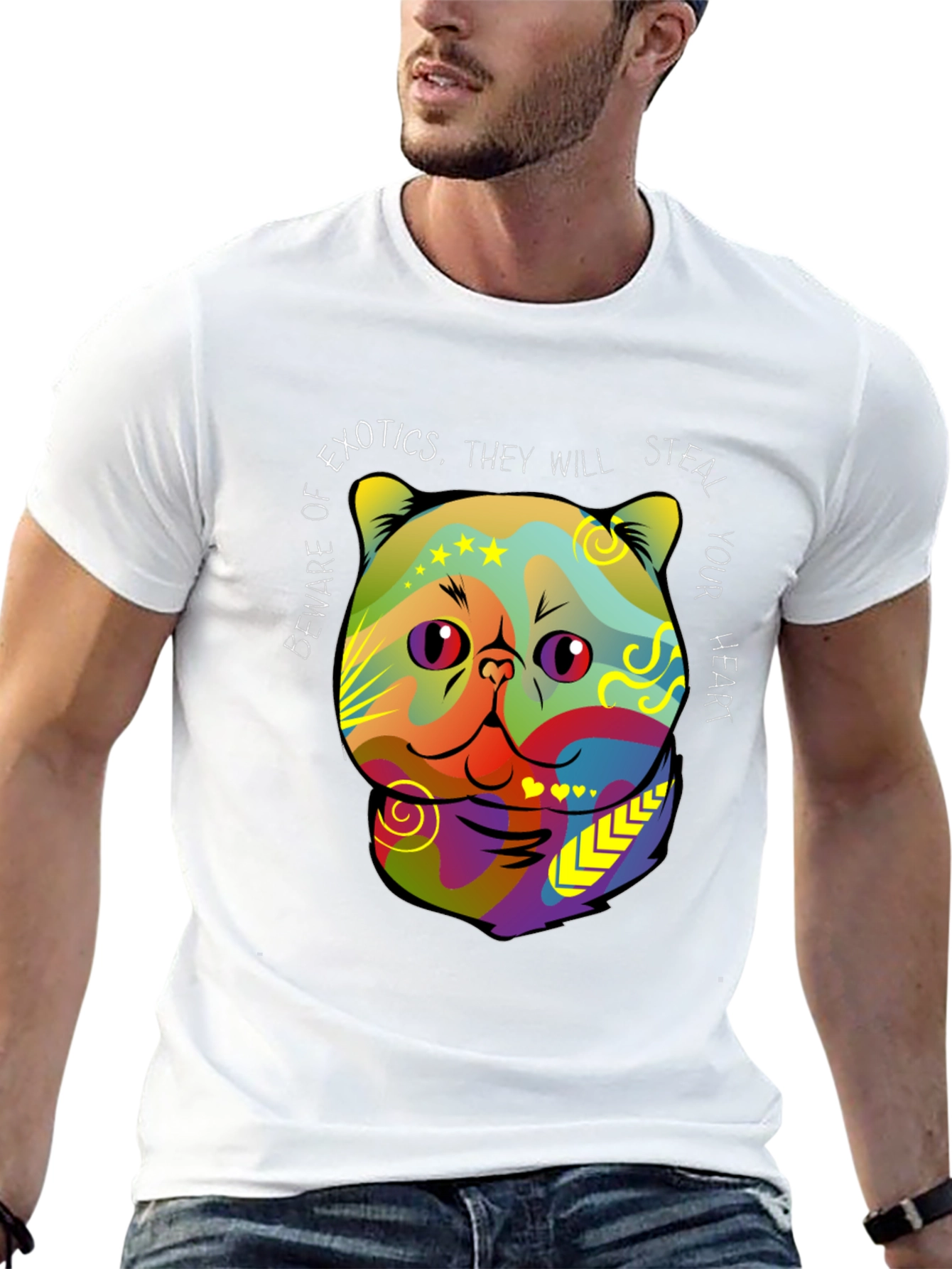 Exotic Cat Steal Your Heart Graphic T-Shirt