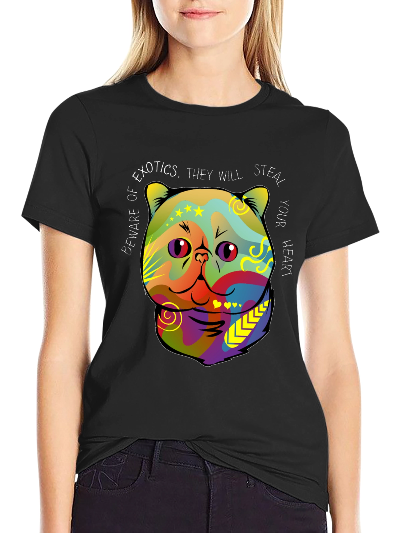 Exotic Cat Steal Your Heart Graphic T-Shirt