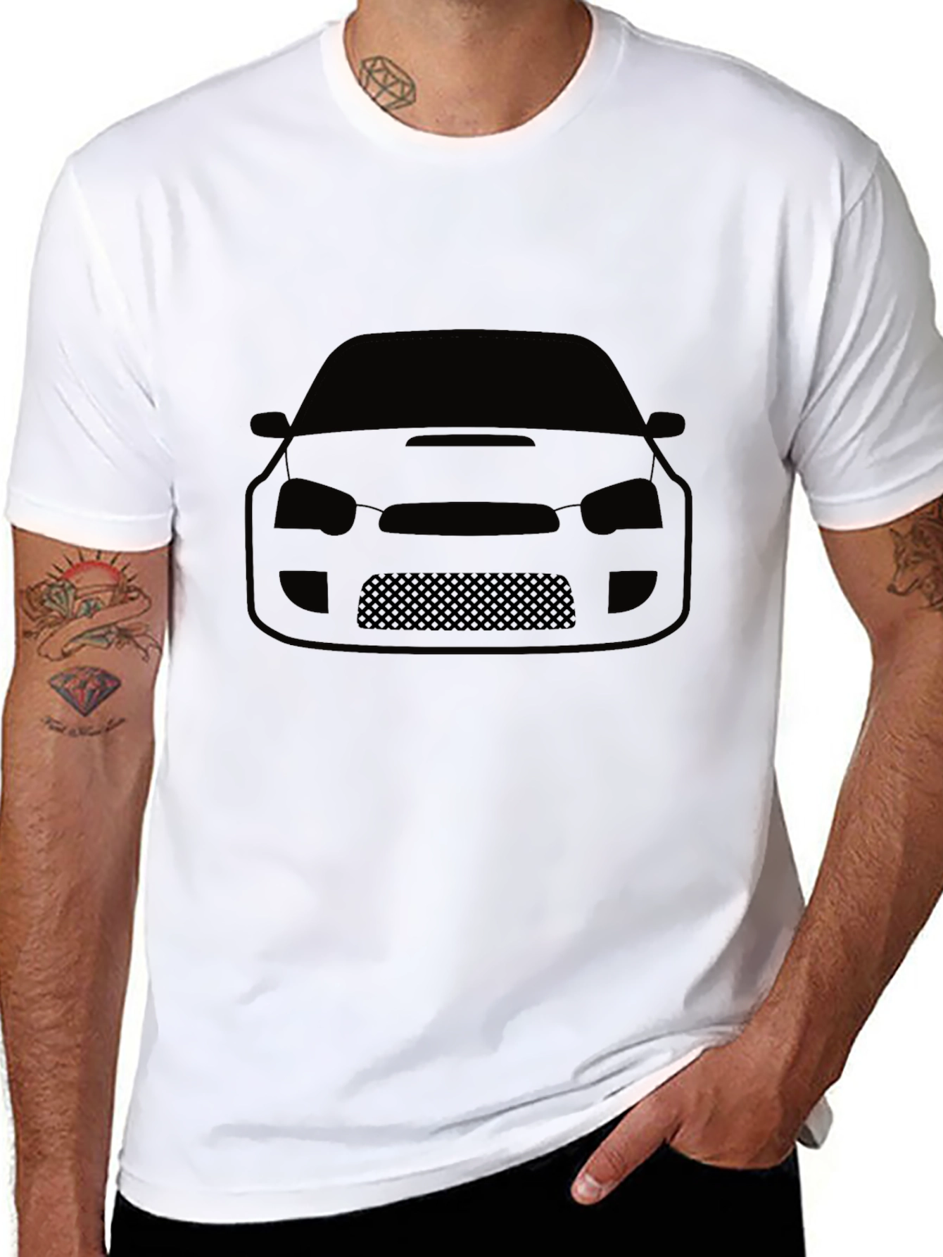 Car Silhouette Graphic Tee - Black