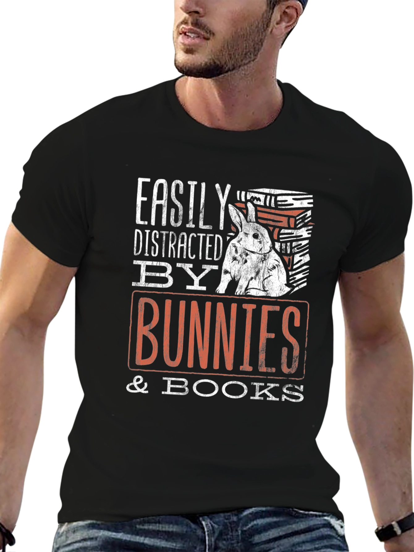 Easily Distracted By Bunnies and Books T-Shirt