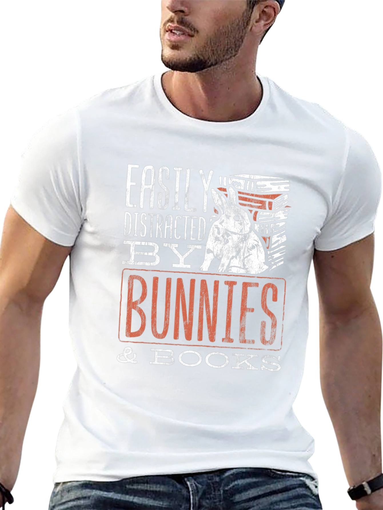 Easily Distracted By Bunnies and Books T-Shirt