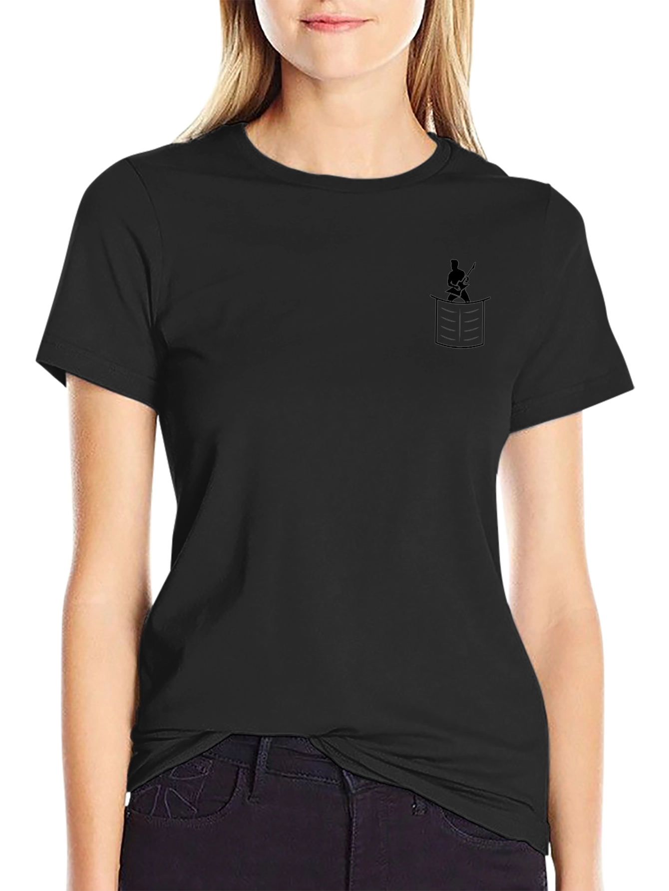 Mens Black Graphic Tee - Ninja Drummer