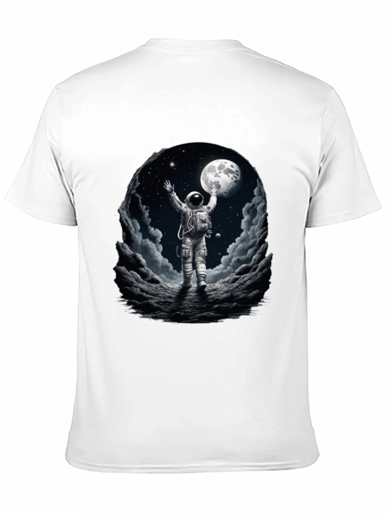 Astronaut Moon Landing Graphic Tee - Black