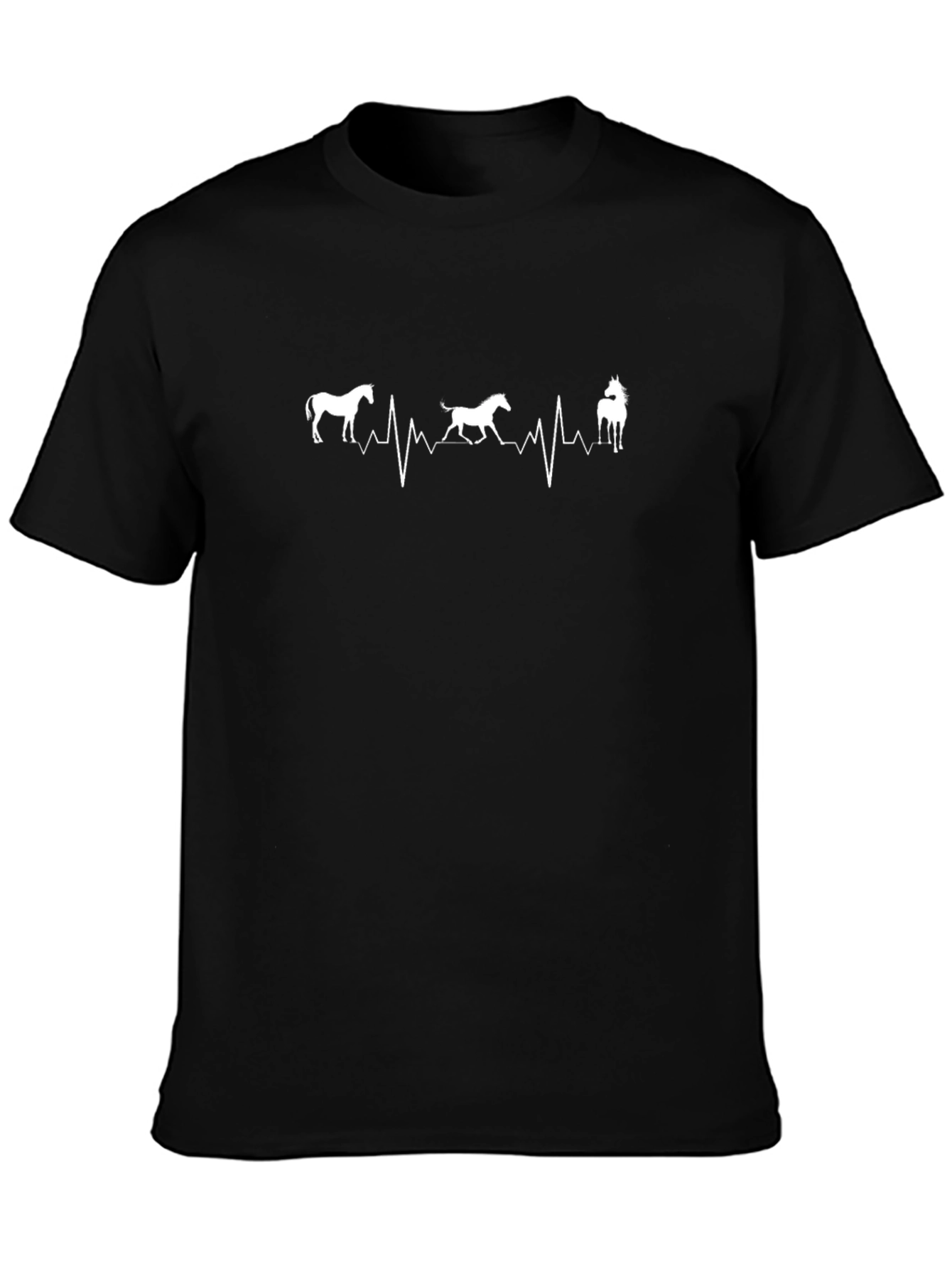 Horse Heartbeat Graphic T-Shirt - Equestrian Style
