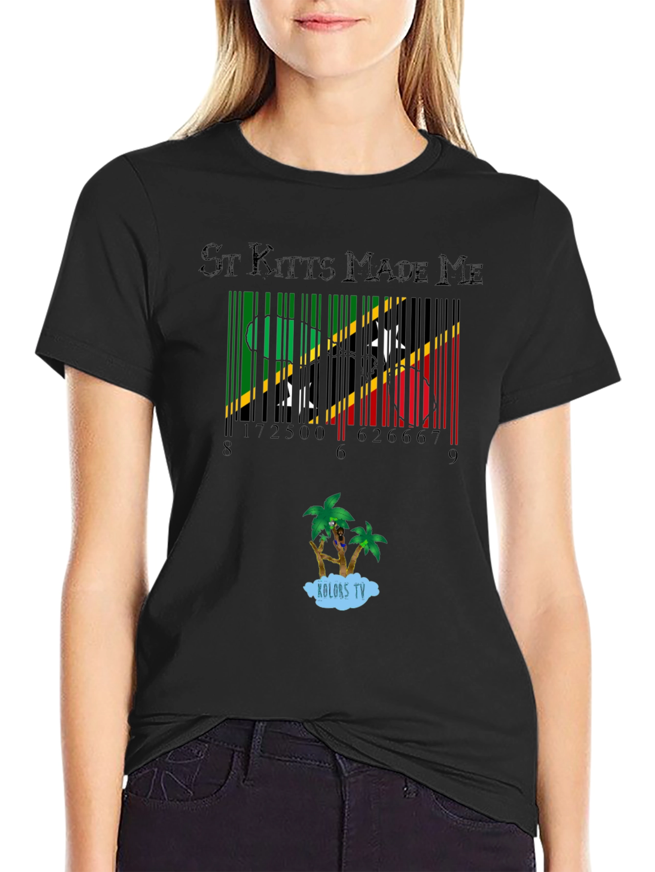 St. Kitts Made Me Barcode Graphic Tee
