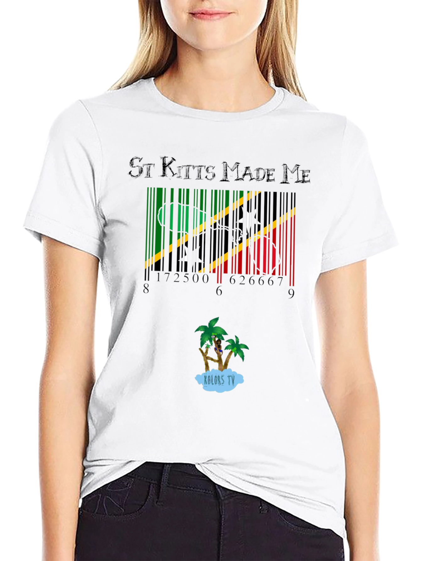 St. Kitts Made Me Barcode Graphic Tee