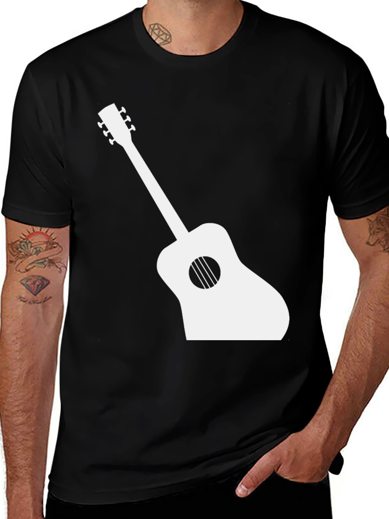 Guitar Graphic Tee - Musicians Black T-Shirt