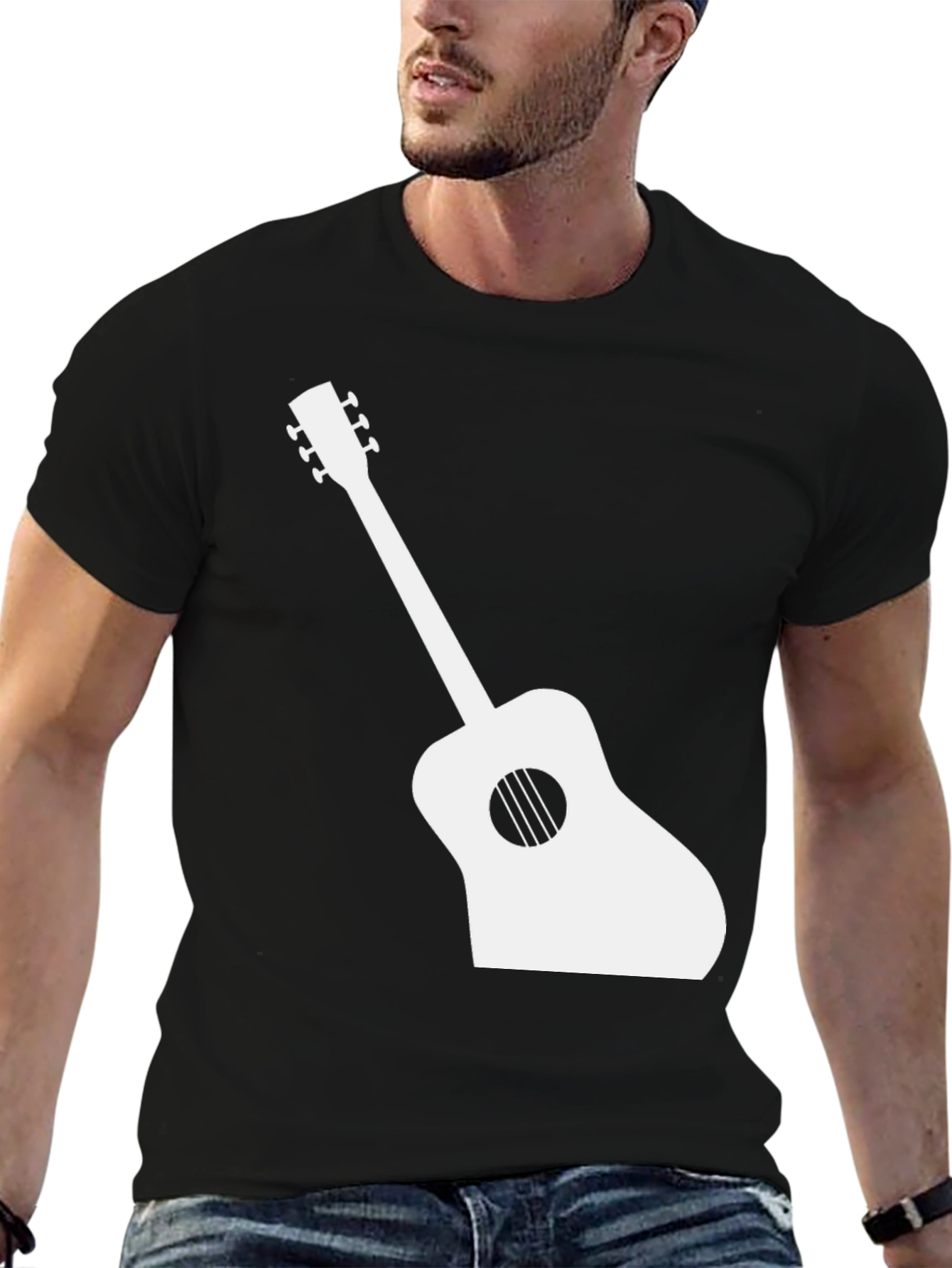 Guitar Graphic Tee - Musicians Black T-Shirt