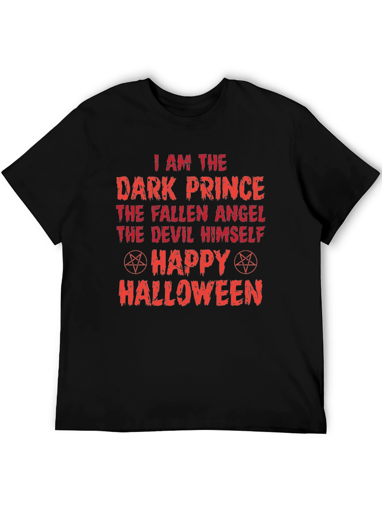 Dark Prince Halloween Graphic Tee - Black Cotton Shirt