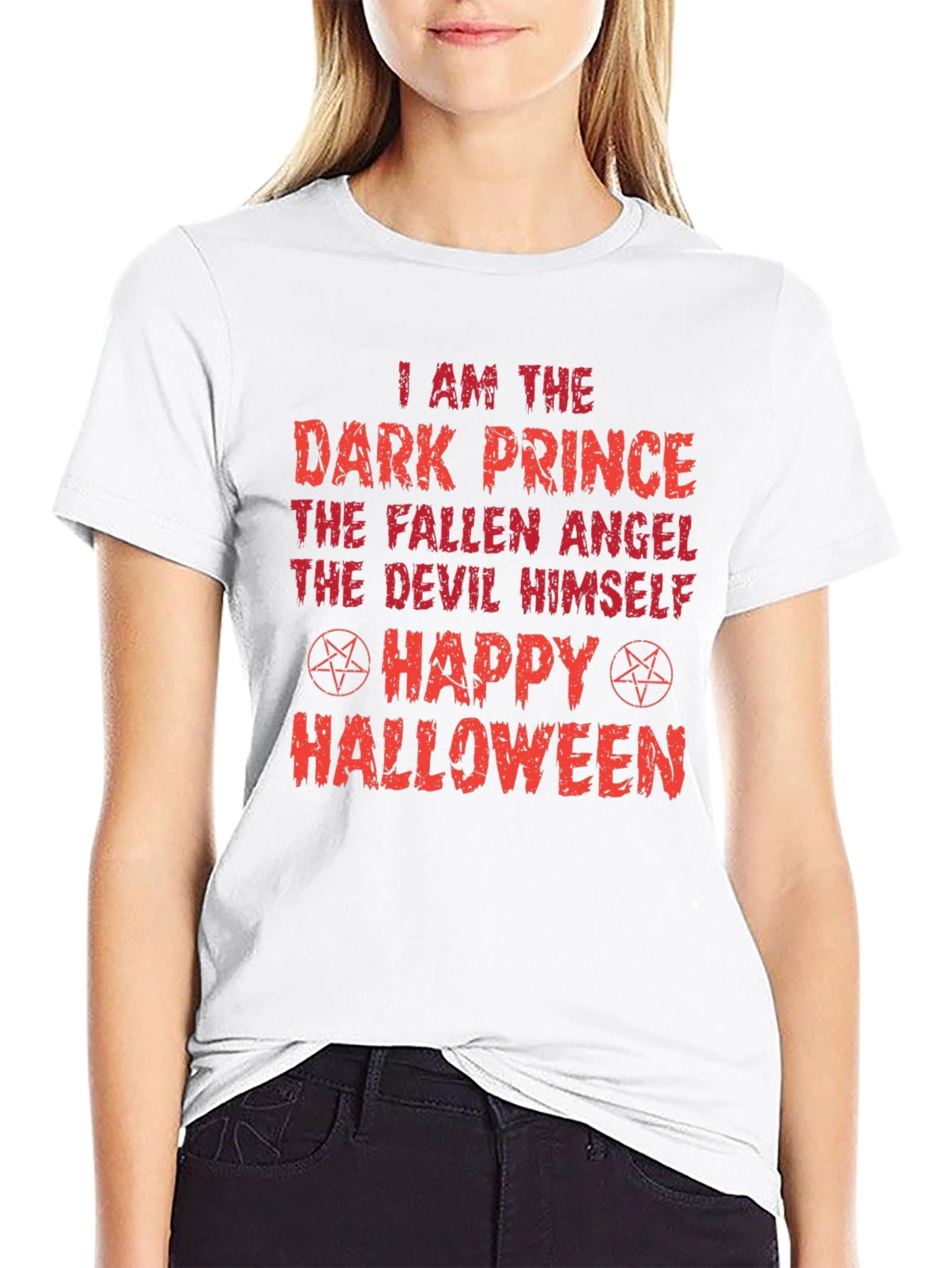 Dark Prince Halloween Graphic Tee - Black Cotton Shirt