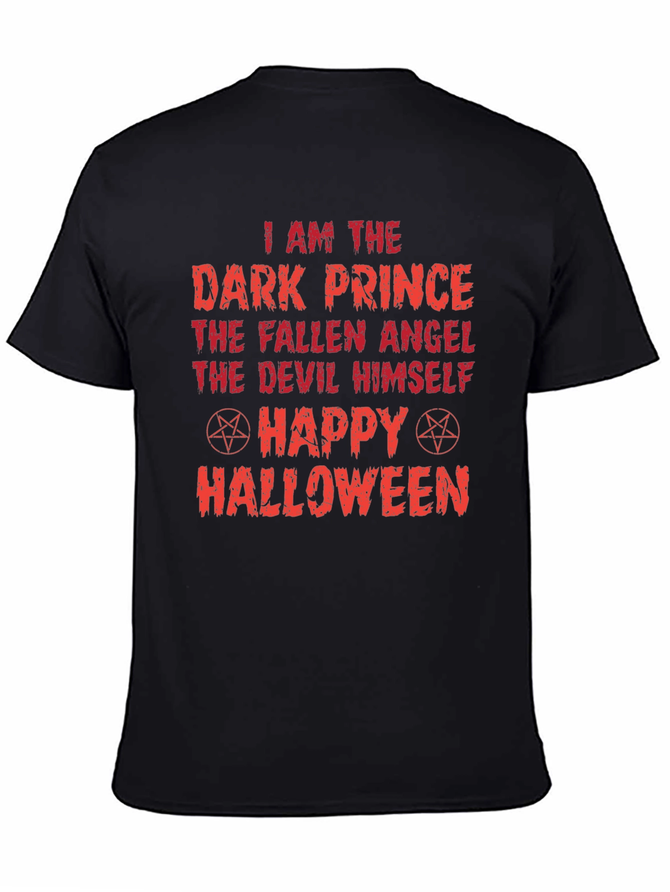 Dark Prince Halloween Graphic Tee - Black Cotton Shirt