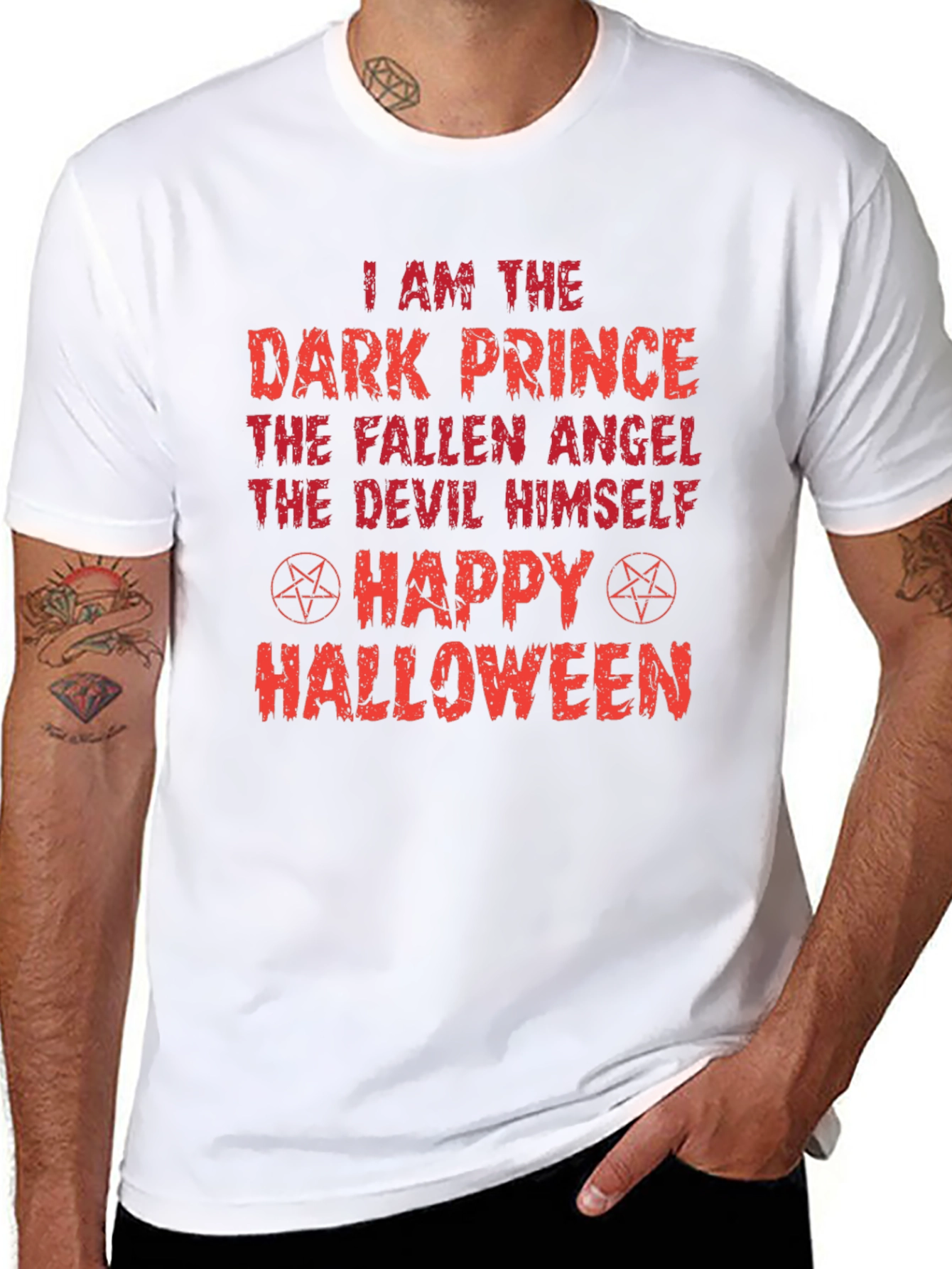 Dark Prince Halloween Graphic Tee - Black Cotton Shirt