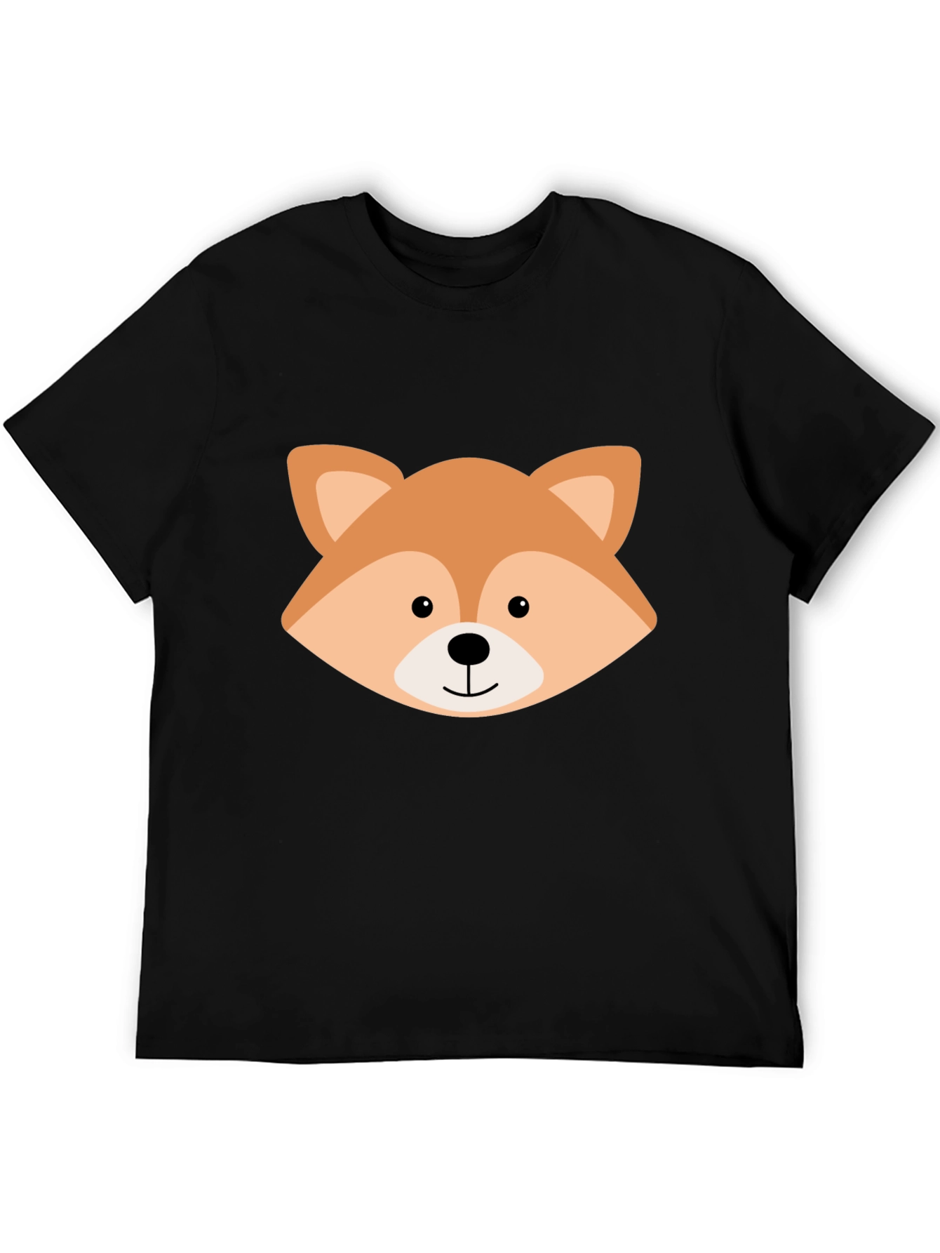 Cute Fox Graphic Black T-Shirt