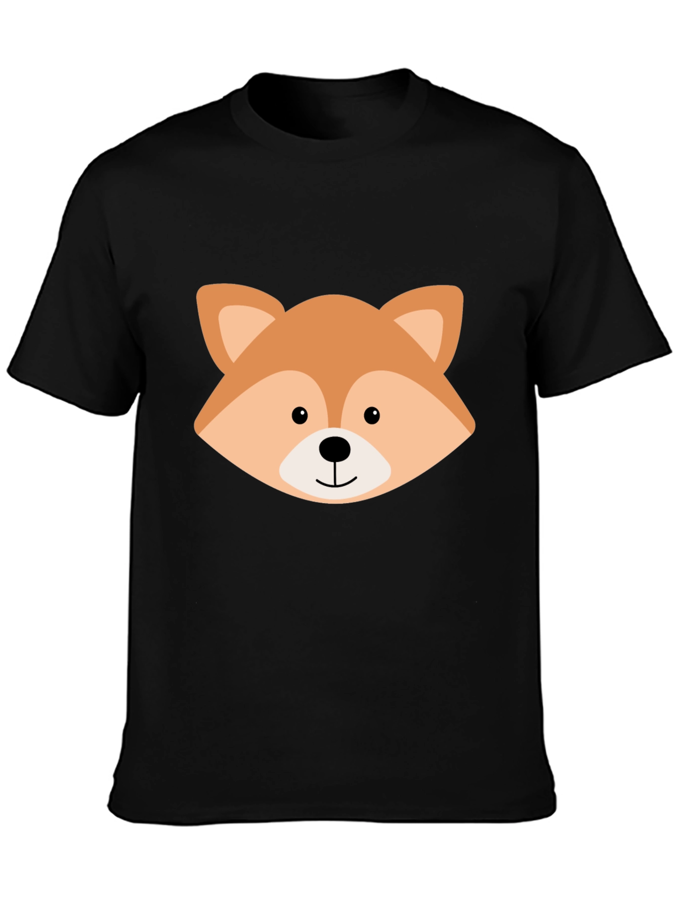 Cute Fox Graphic Black T-Shirt