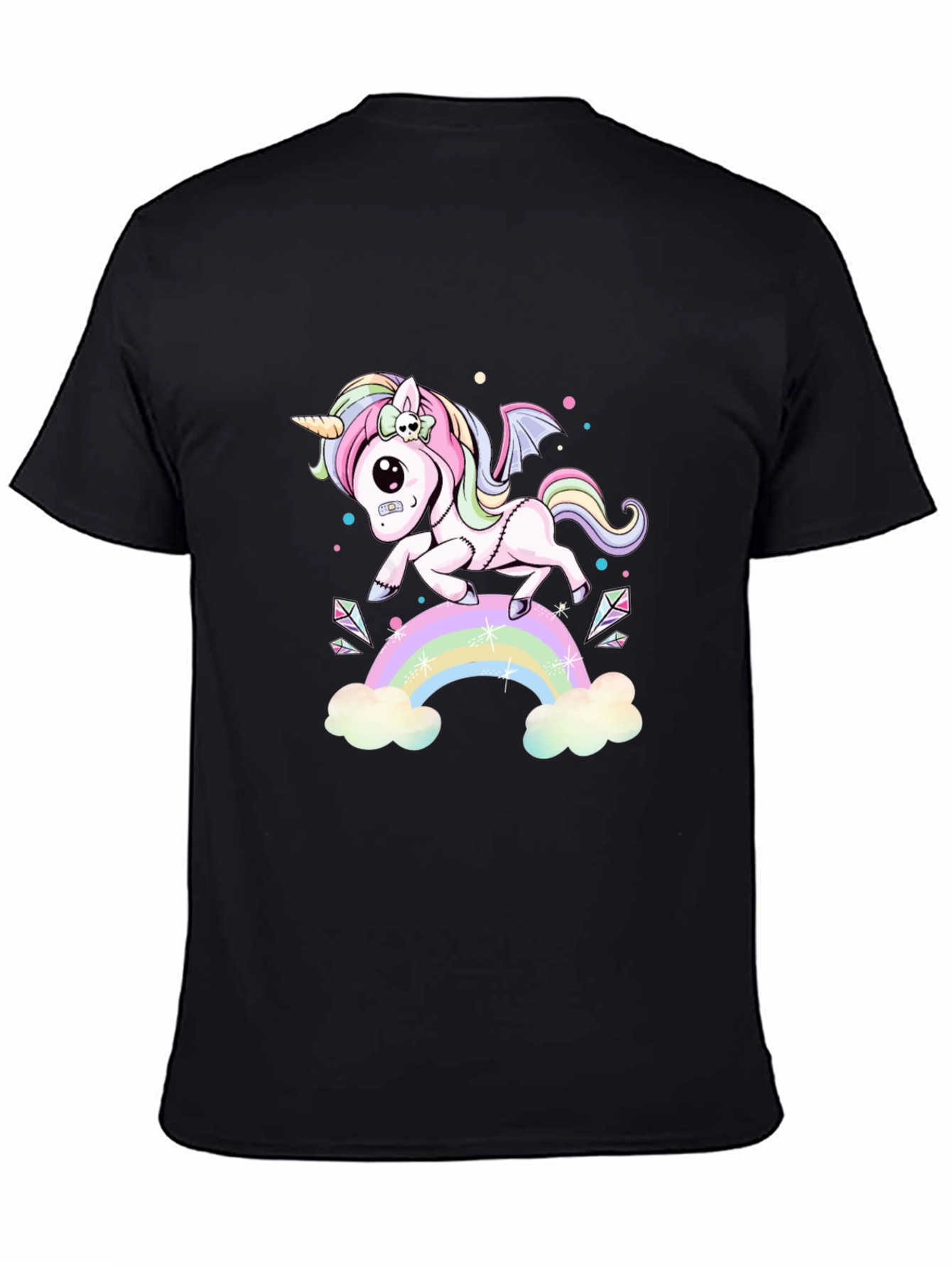 Gothic Pastel Unicorn Black T-Shirt