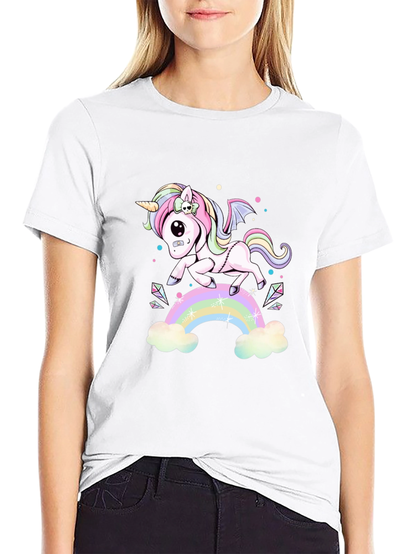 Gothic Pastel Unicorn Black T-Shirt