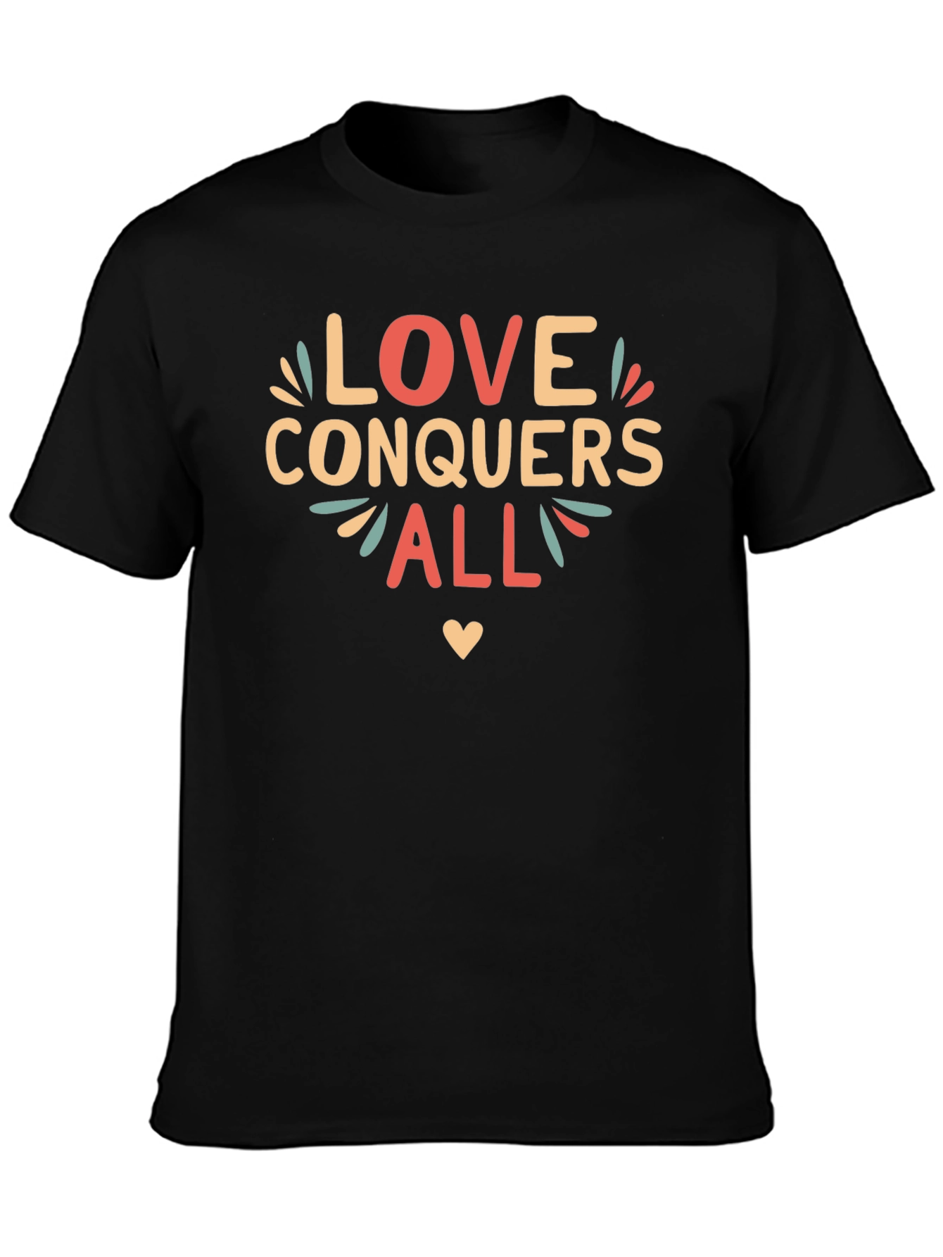 Love Conquers All Graphic Tee - Black