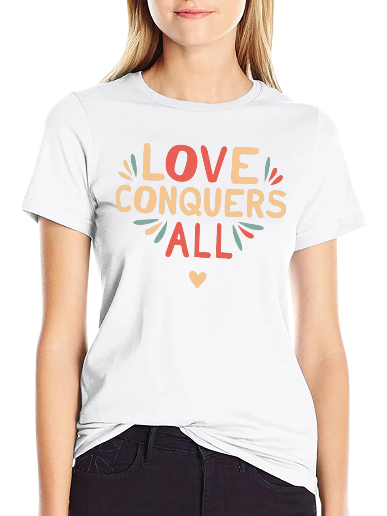 Love Conquers All Graphic Tee - Black