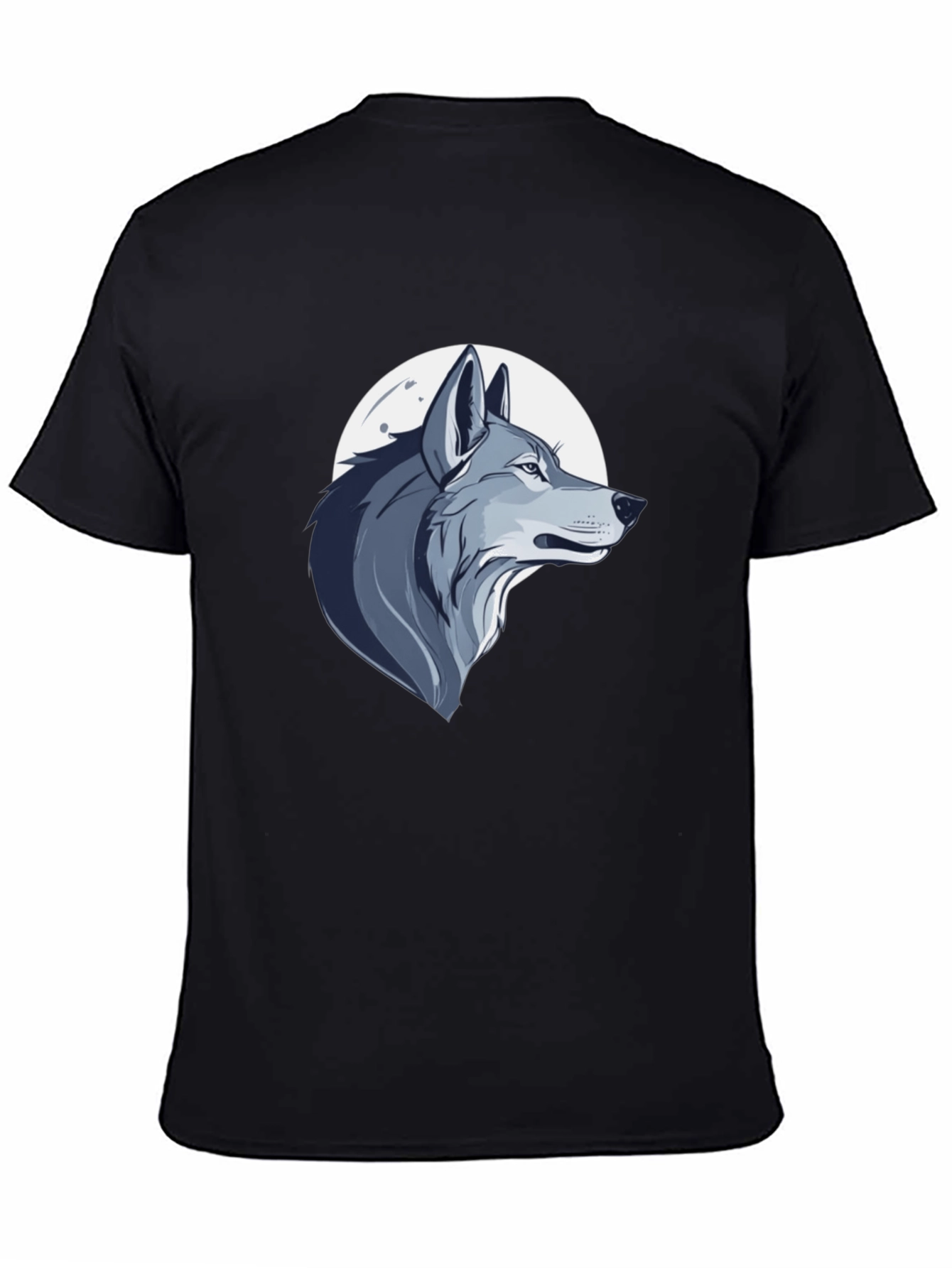 Wolf Moon Graphic Tee - Mens Black Cotton T-Shirt
