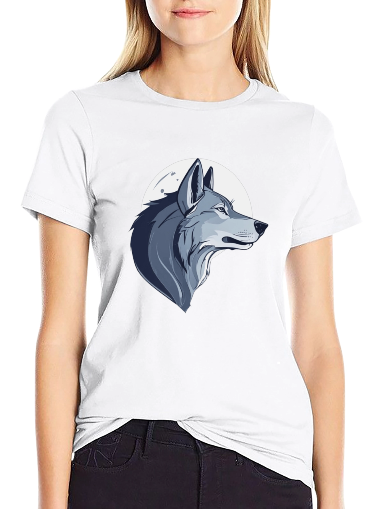 Wolf Moon Graphic Tee - Mens Black Cotton T-Shirt
