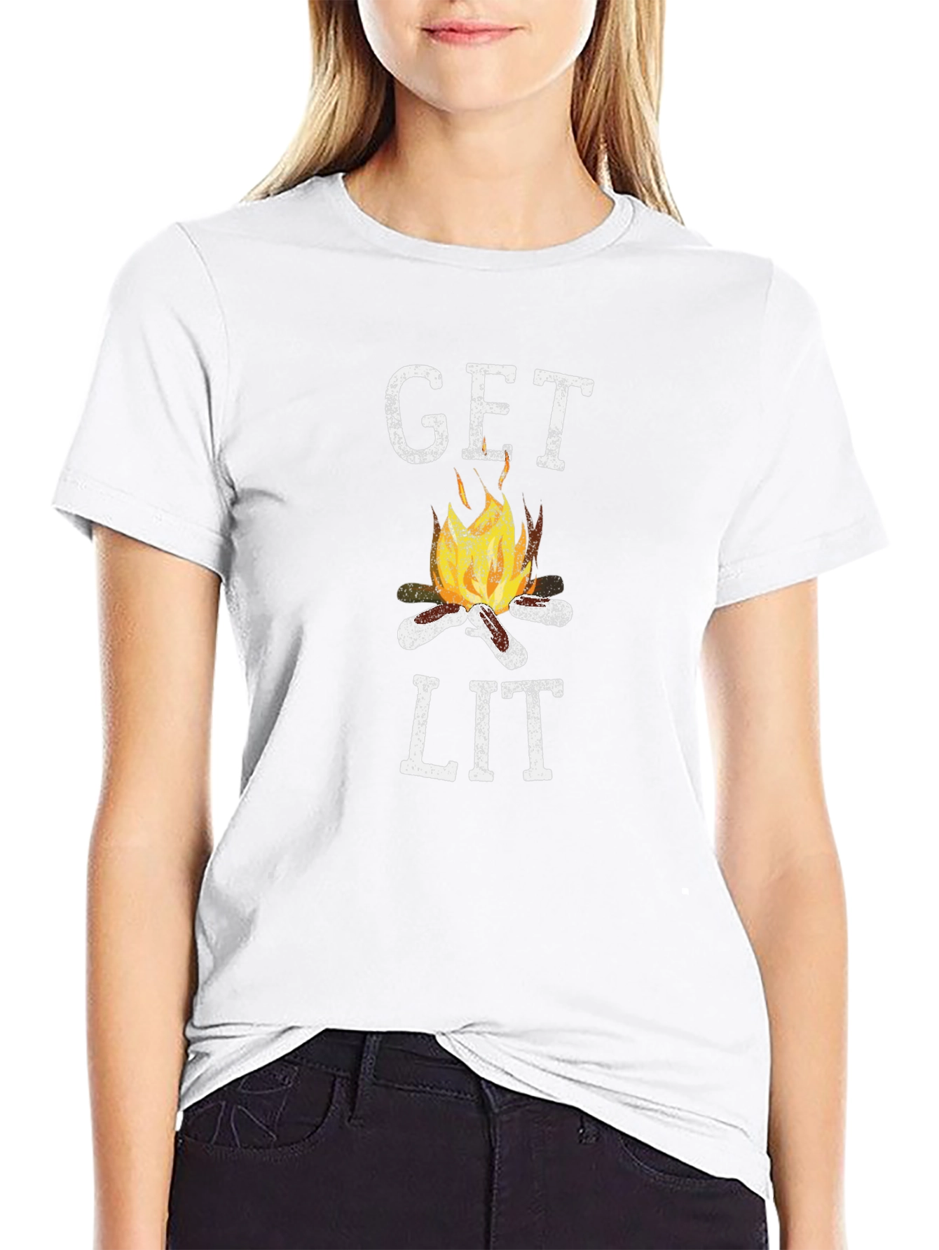 Get Lit Campfire Graphic Tee - Black