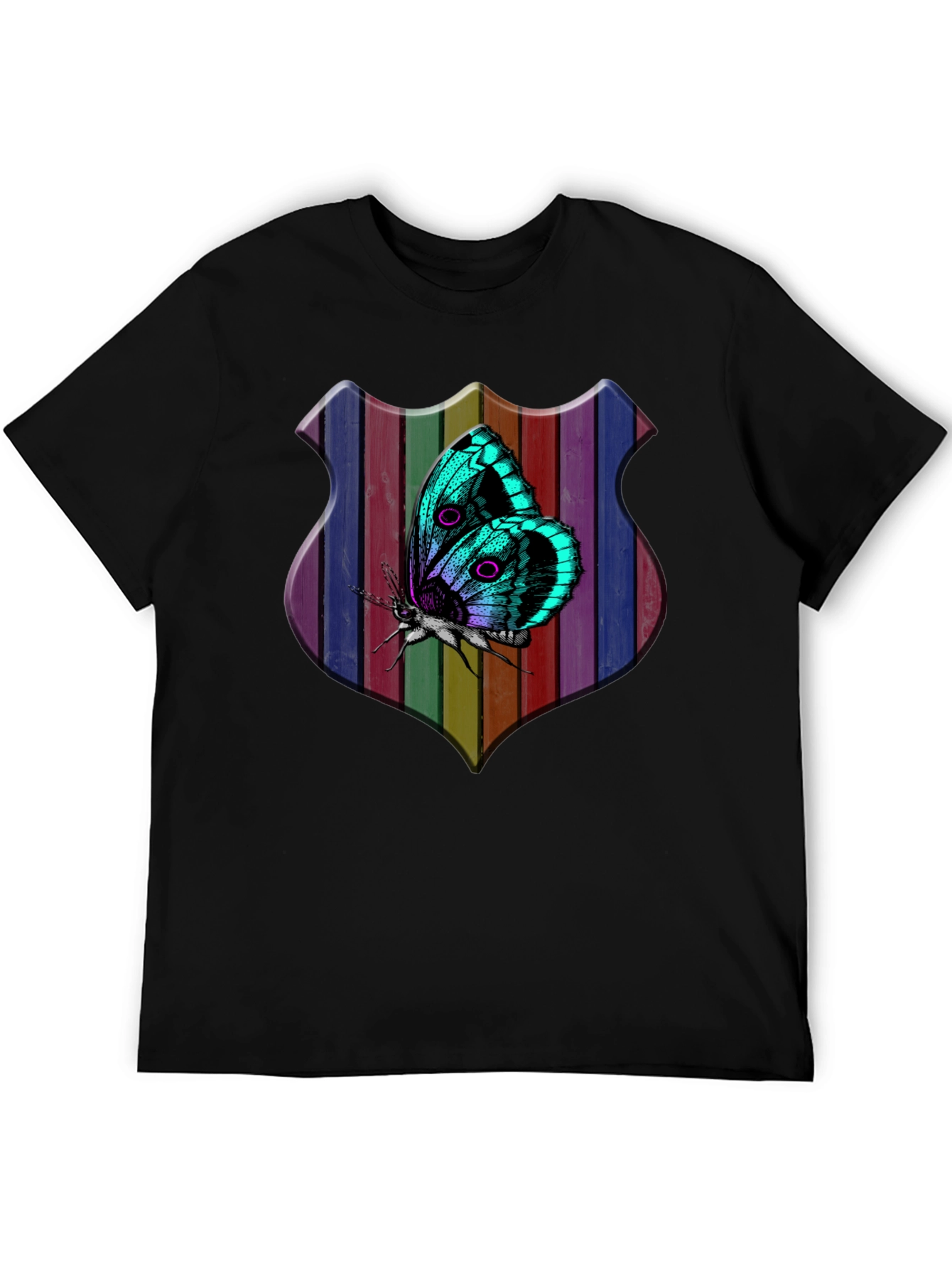 Butterfly Rainbow Shield Graphic Tee