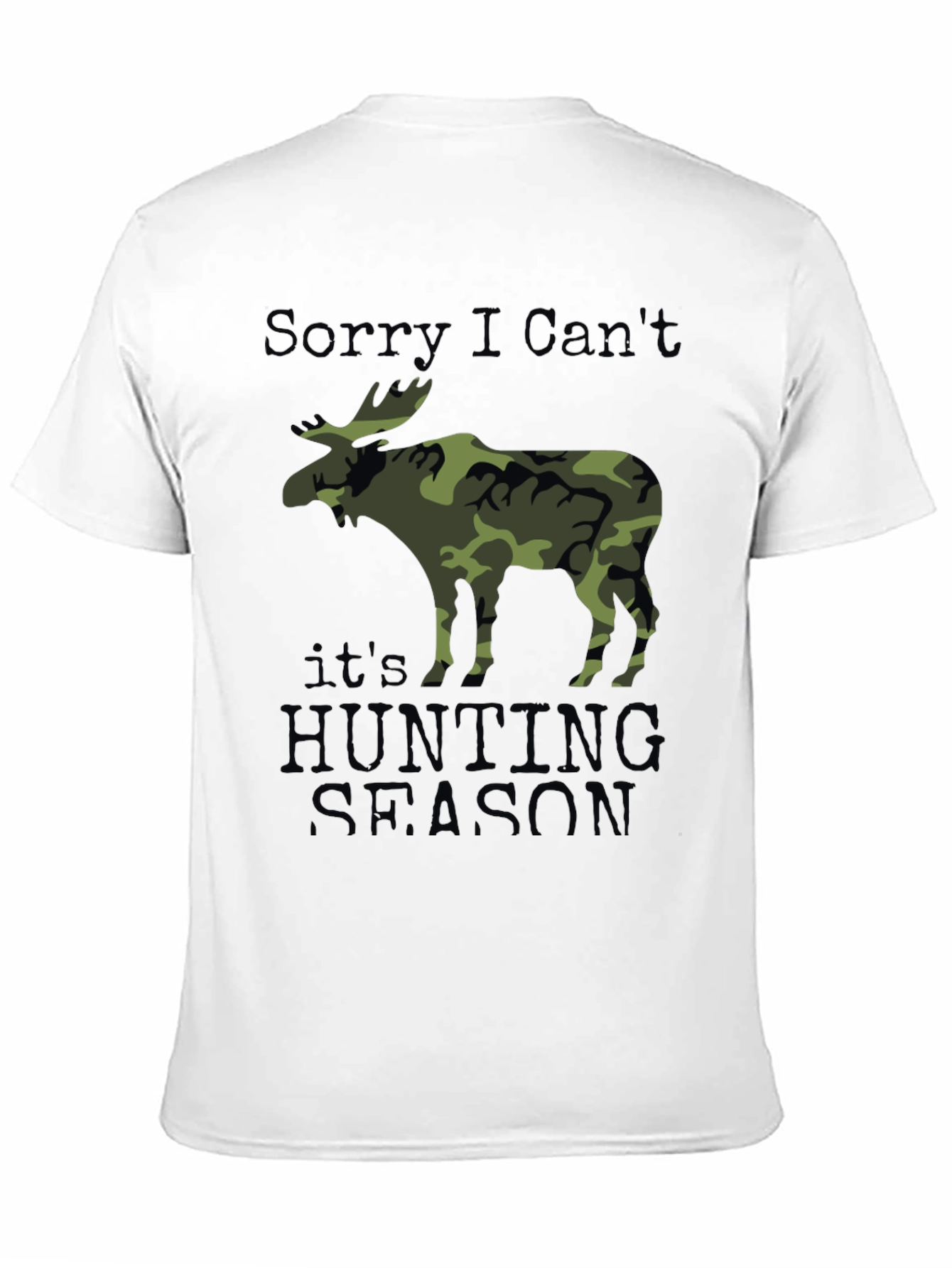 Hunting Season Camo Moose Graphic T-Shirt