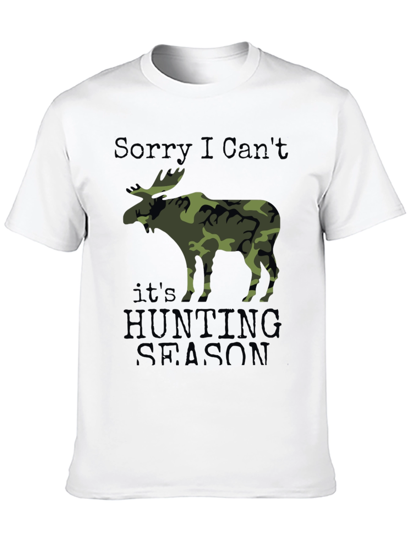 Hunting Season Camo Moose Graphic T-Shirt