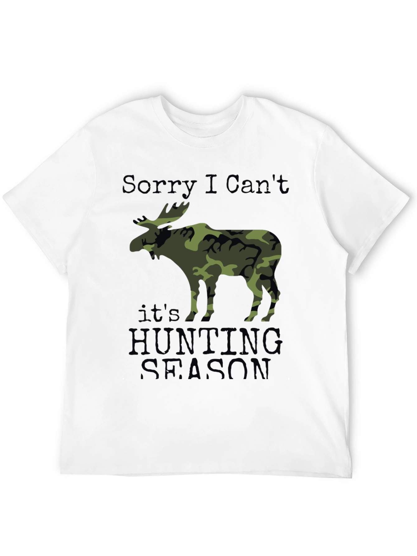 Hunting Season Camo Moose Graphic T-Shirt