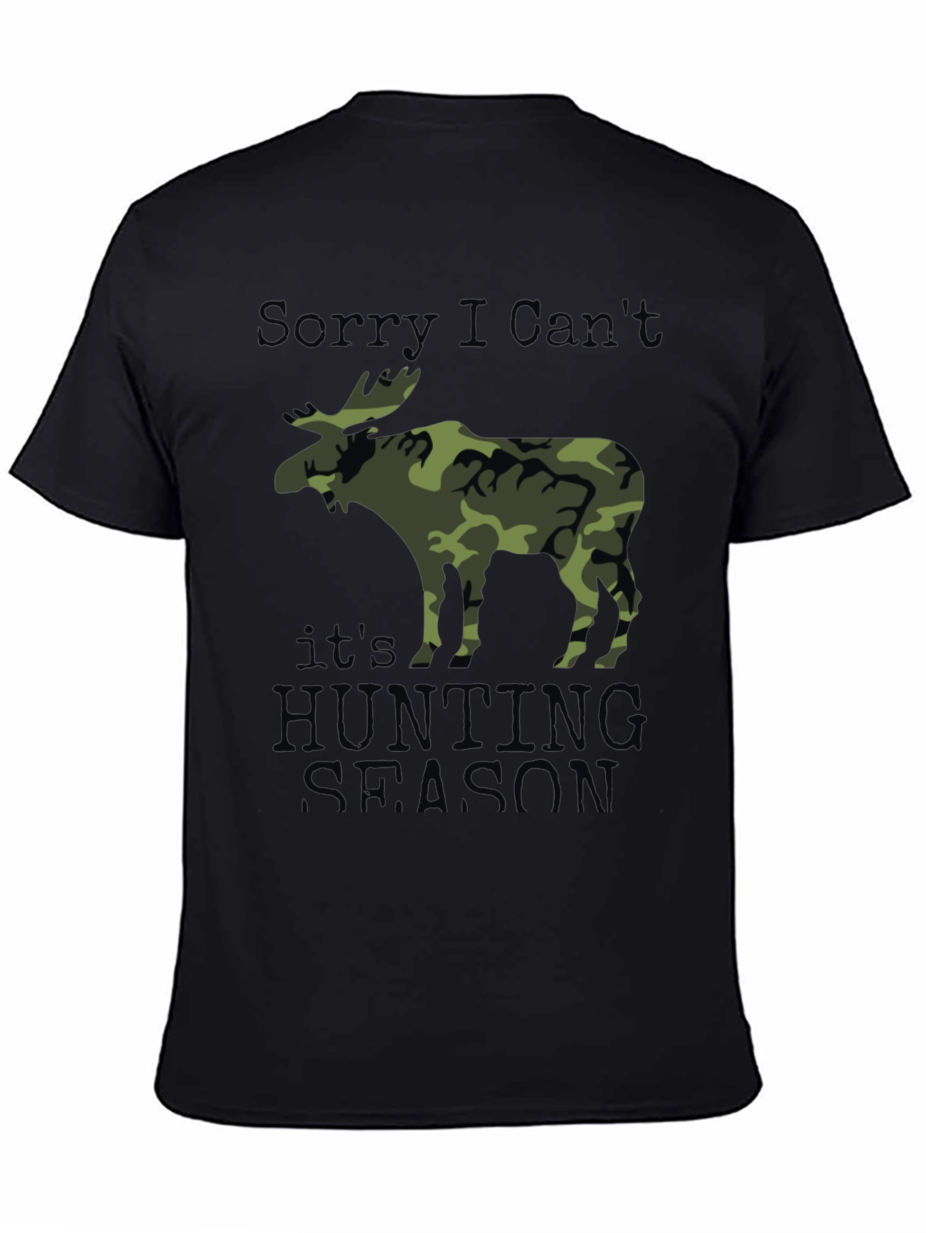 Hunting Season Camo Moose Graphic T-Shirt