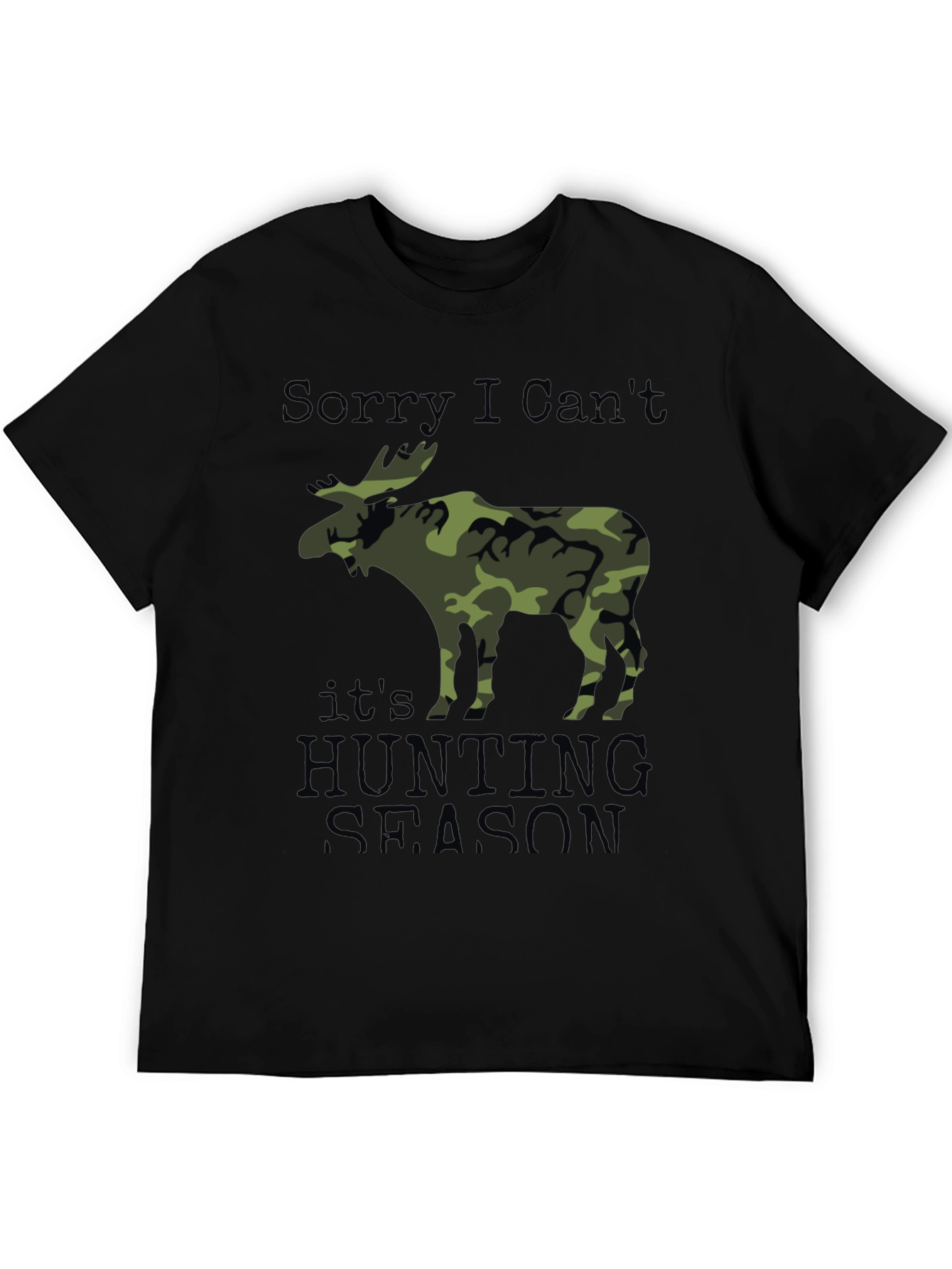 Hunting Season Camo Moose Graphic T-Shirt