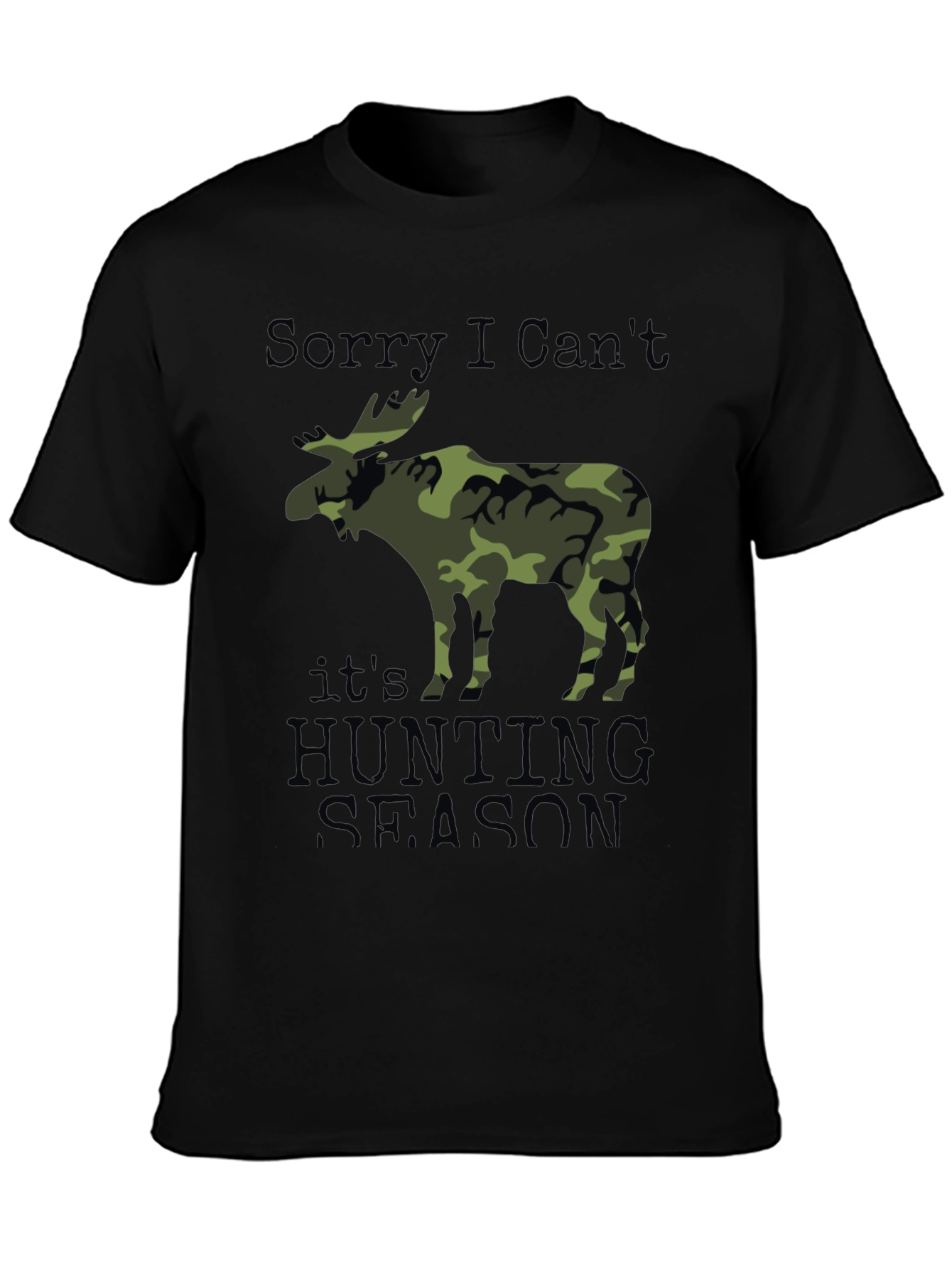 Hunting Season Camo Moose Graphic T-Shirt