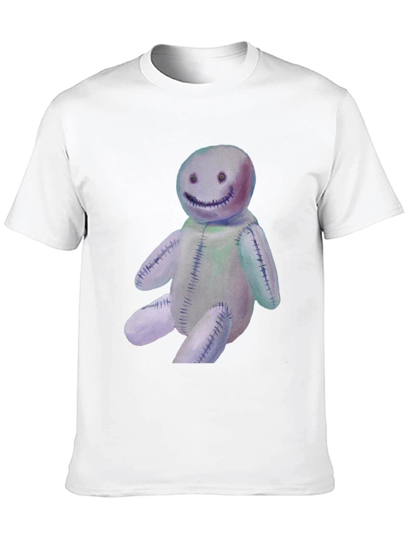 Spooky Stitched Doll Graphic Tee - Black