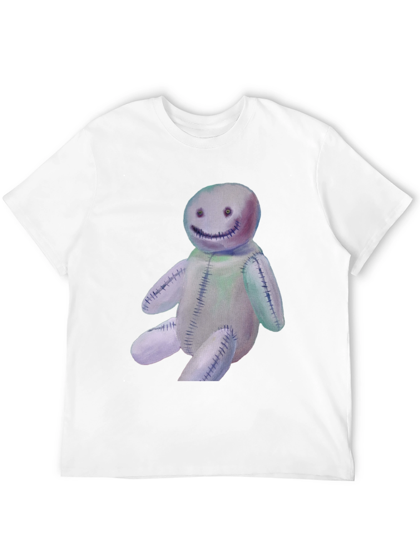 Spooky Stitched Doll Graphic Tee - Black