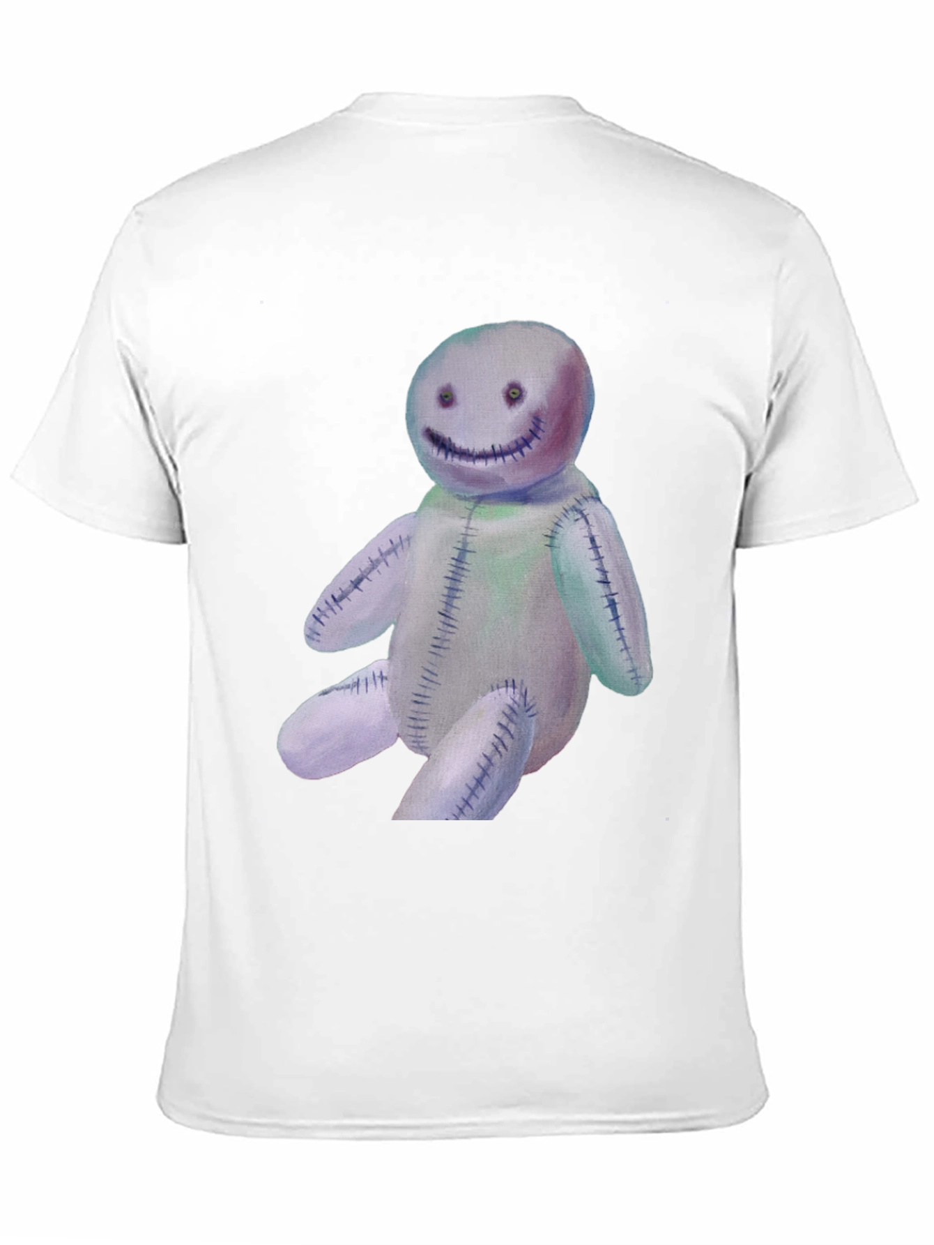 Spooky Stitched Doll Graphic Tee - Black
