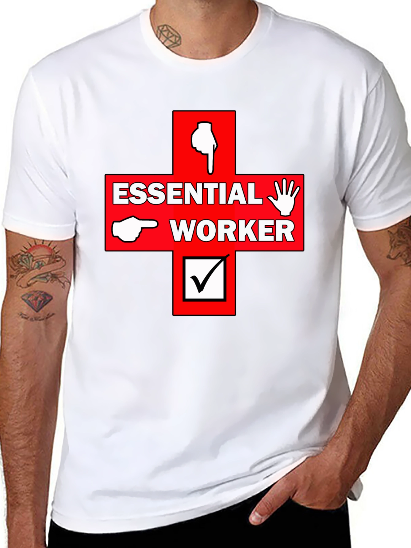 Essential Worker Graphic Print Tee
