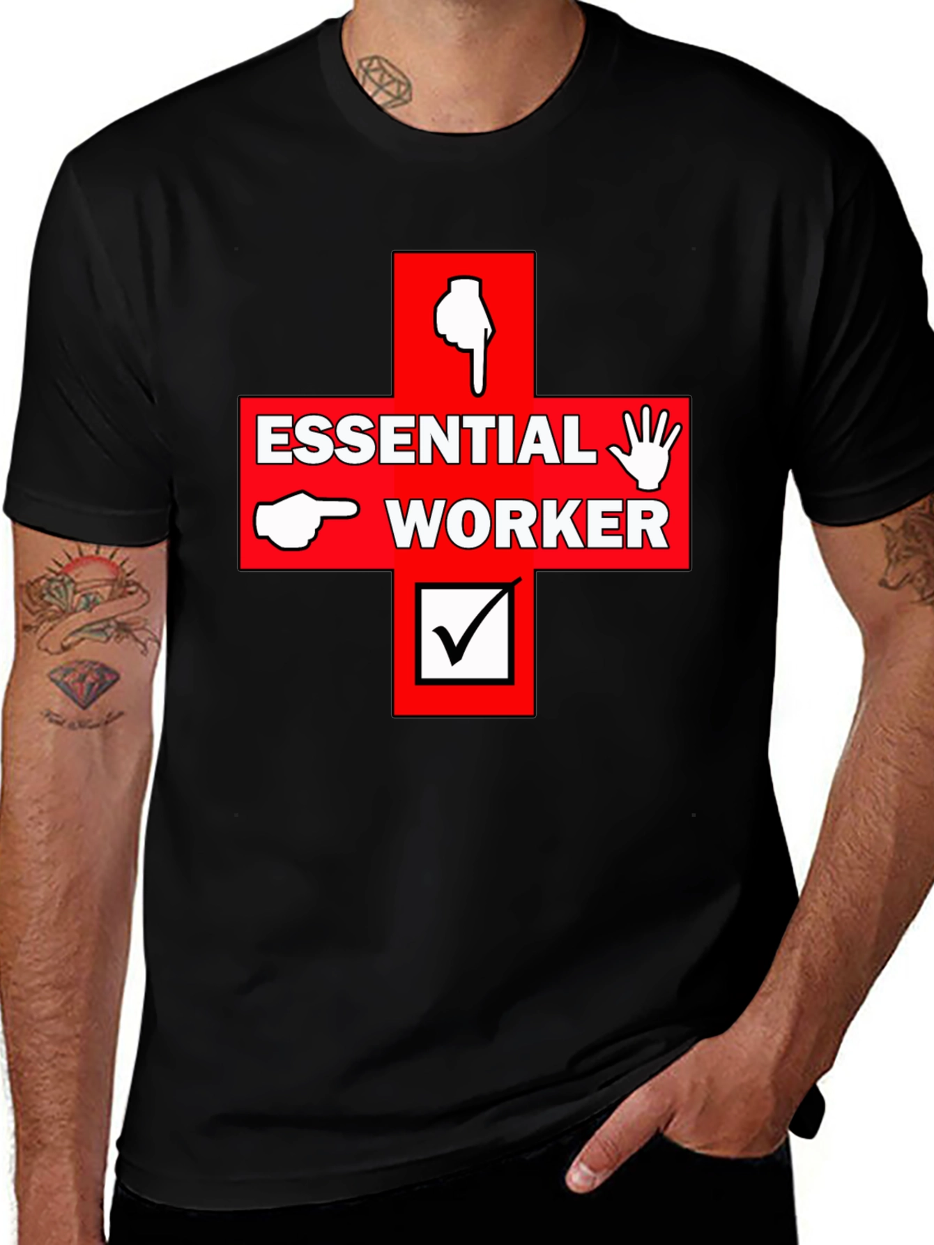 Essential Worker Graphic Print Tee