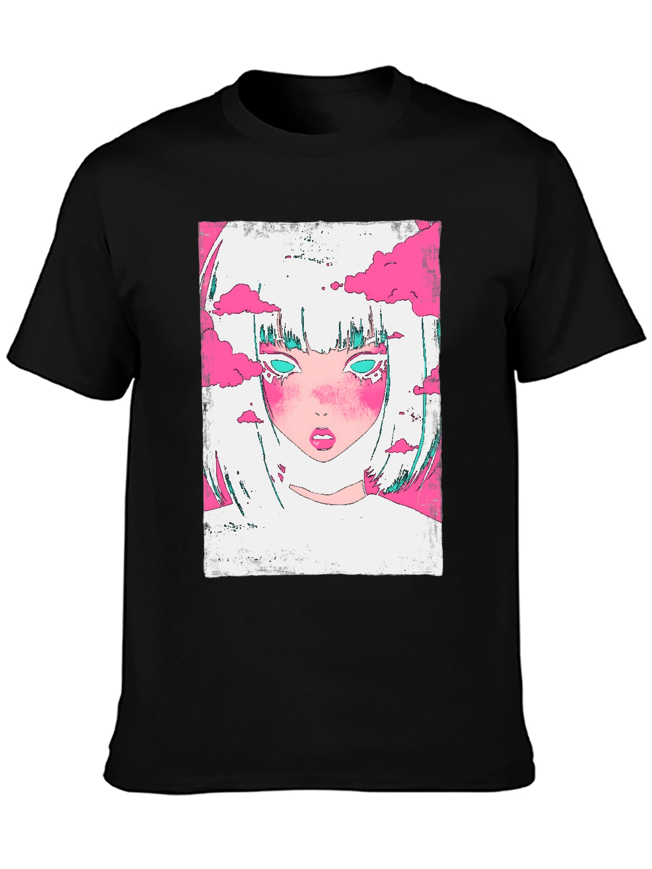 Anime Girl Cloud Tee - Cool Graphic Print Shirt