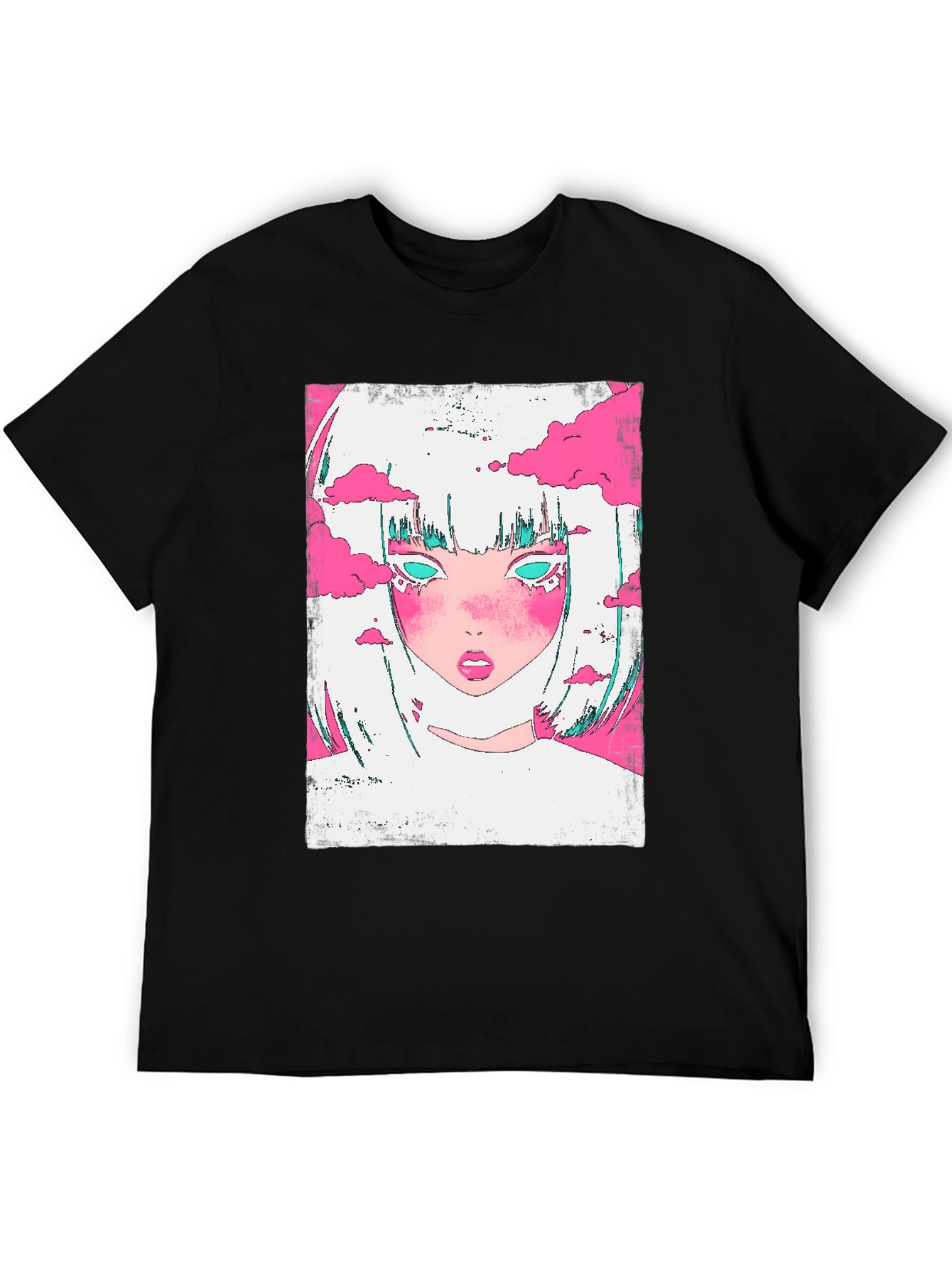 Anime Girl Cloud Tee - Cool Graphic Print Shirt