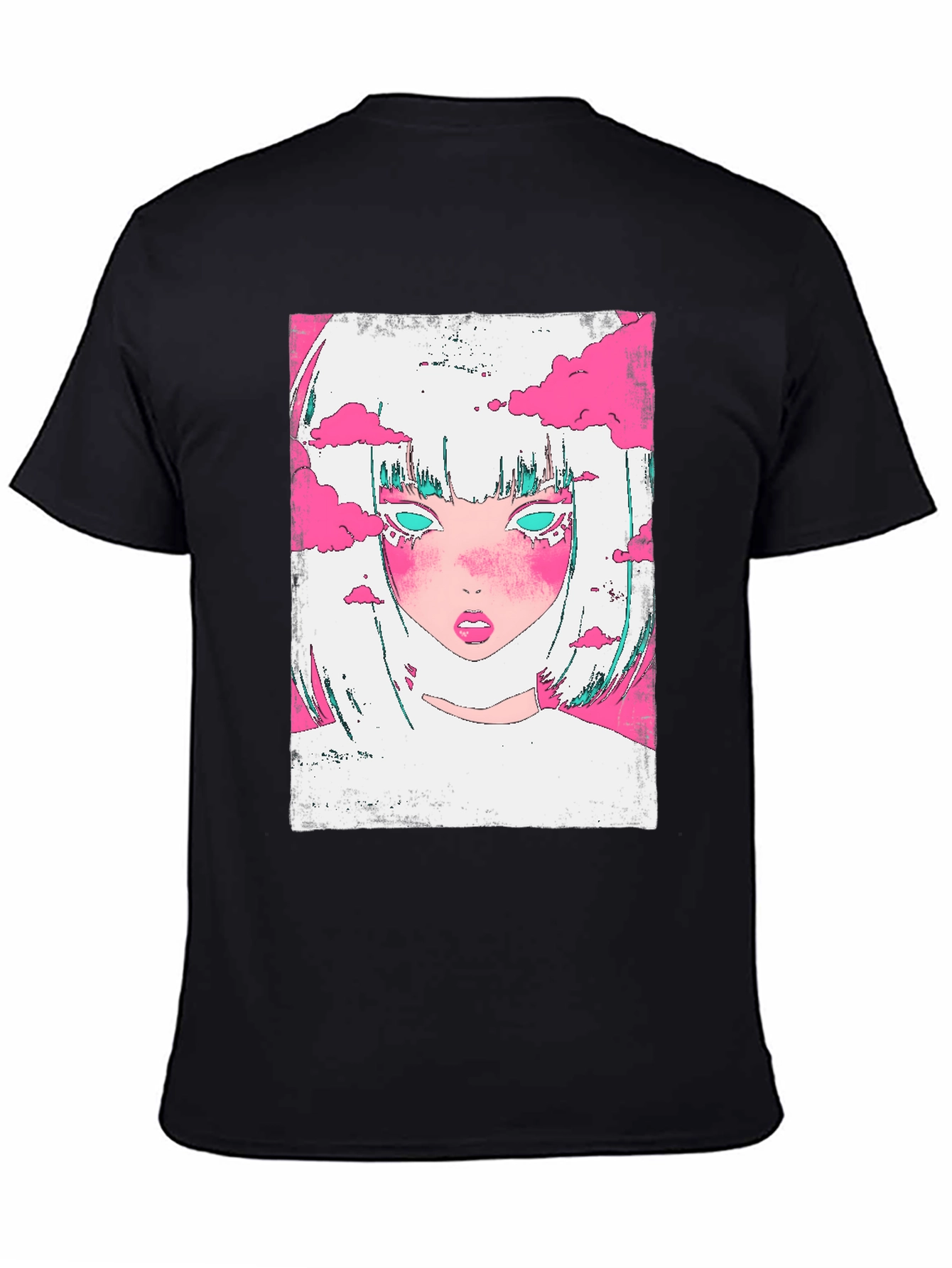 Anime Girl Cloud Tee - Cool Graphic Print Shirt