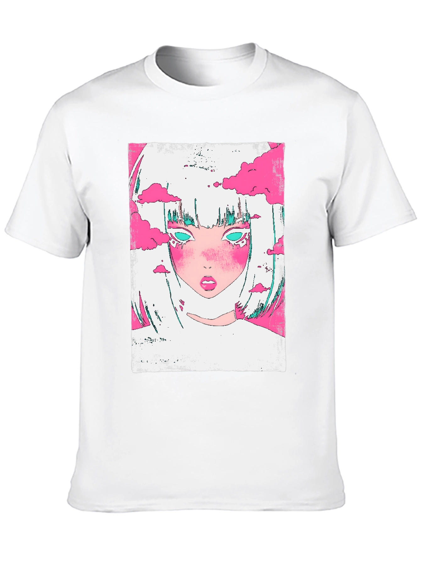 Anime Girl Cloud Tee - Cool Graphic Print Shirt