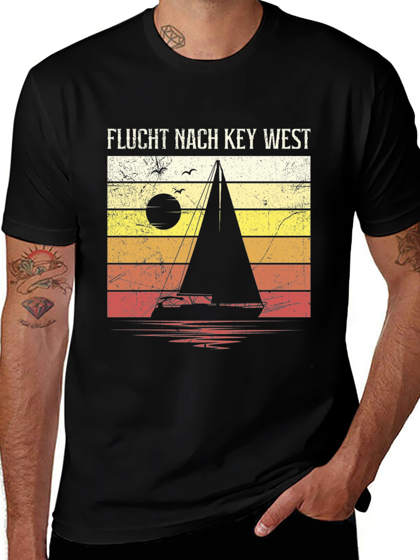 Flucht Nach Key West Sailboat Retro T-Shirt