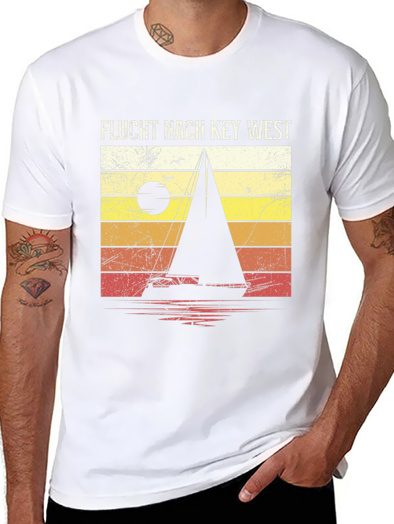 Flucht Nach Key West Sailboat Retro T-Shirt