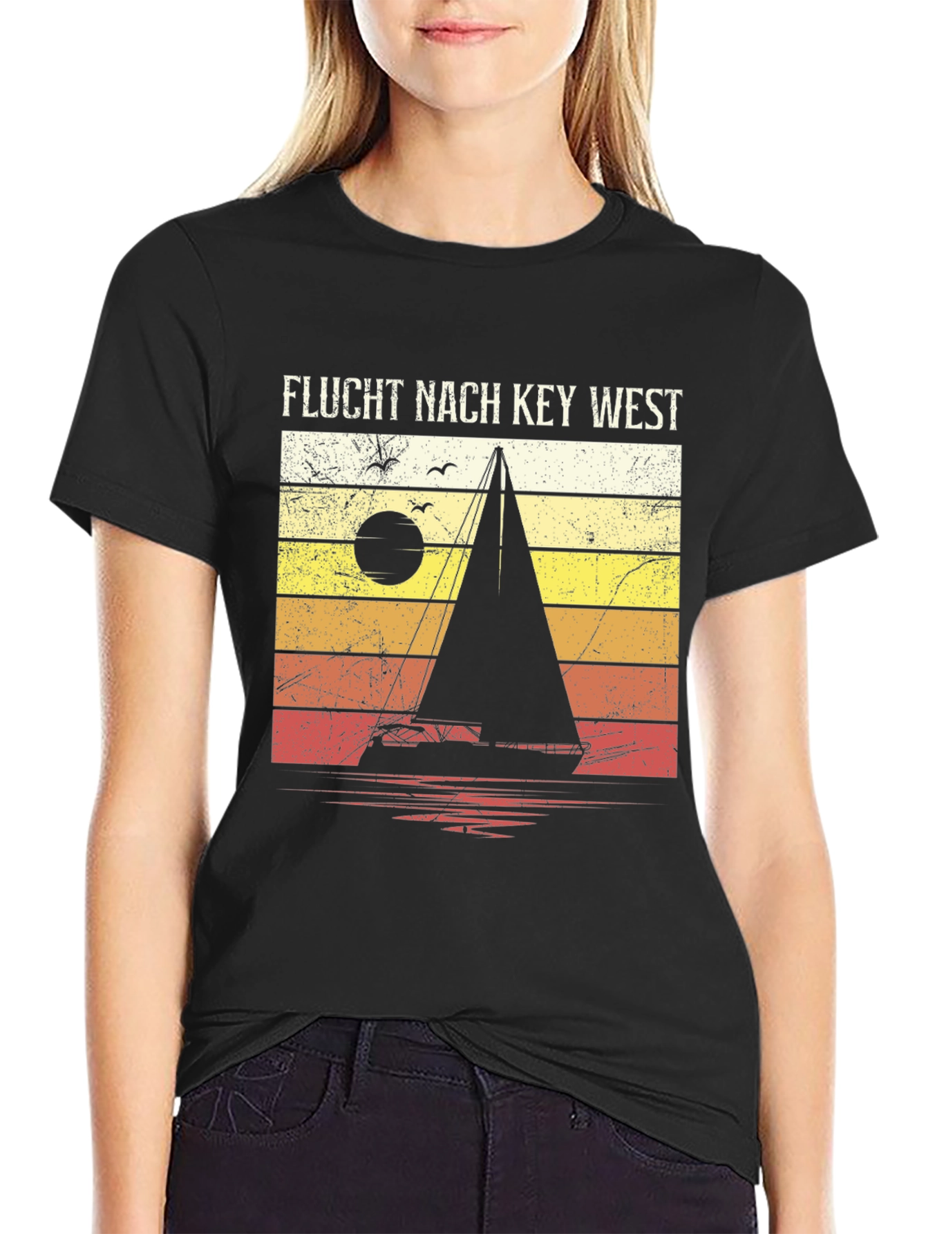 Flucht Nach Key West Sailboat Retro T-Shirt