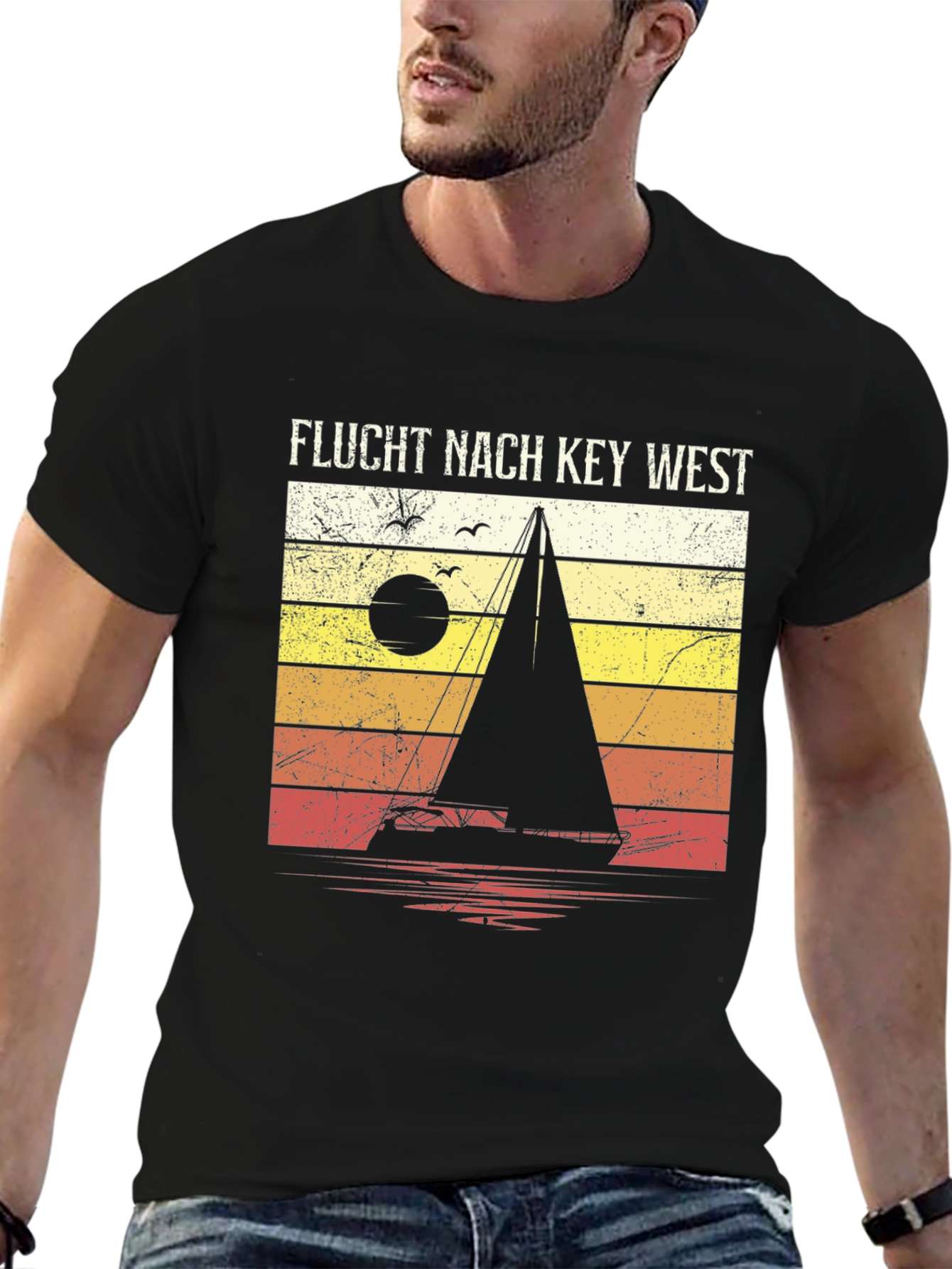 Flucht Nach Key West Sailboat Retro T-Shirt