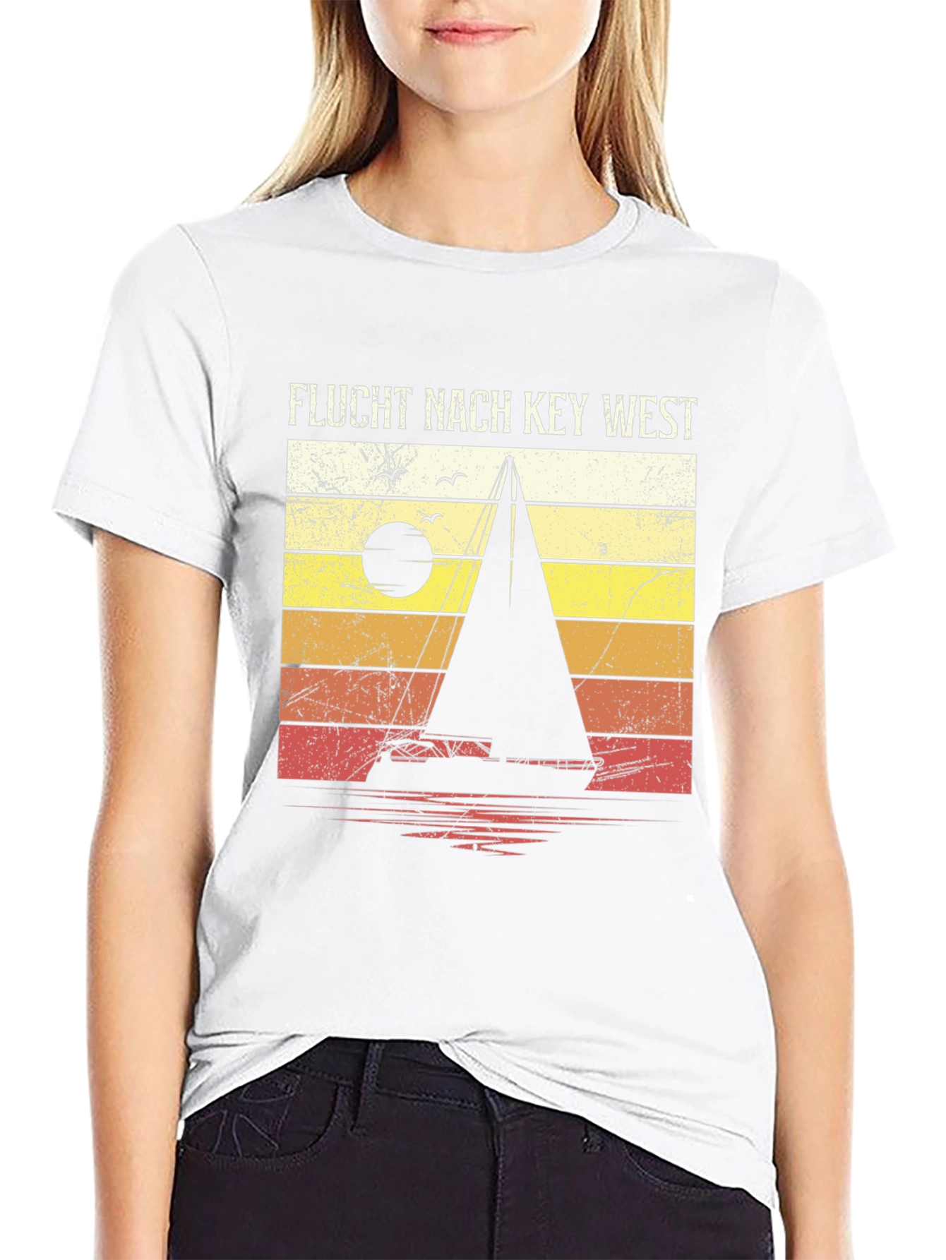 Flucht Nach Key West Sailboat Retro T-Shirt
