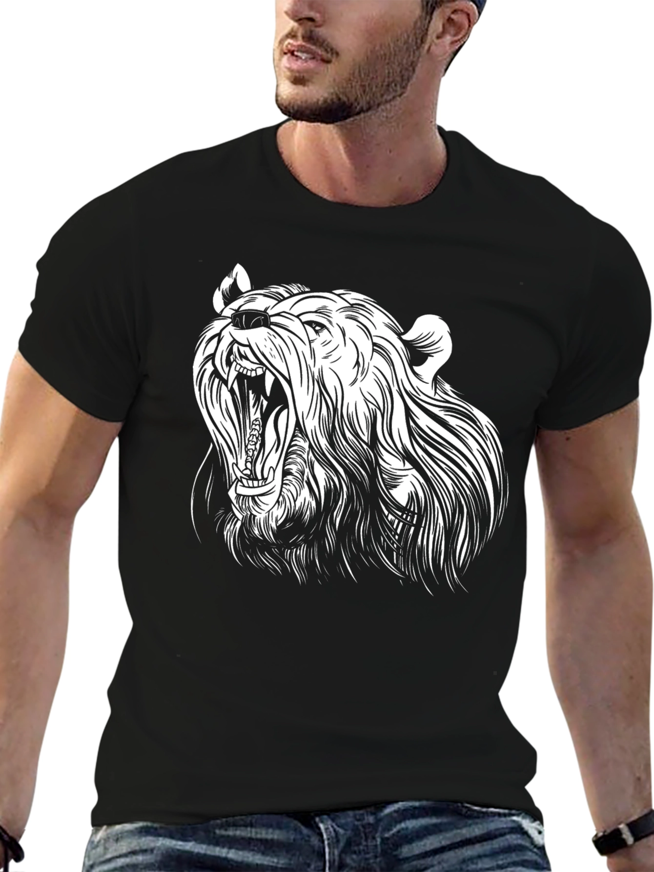 Bear Graphic Black T-Shirt